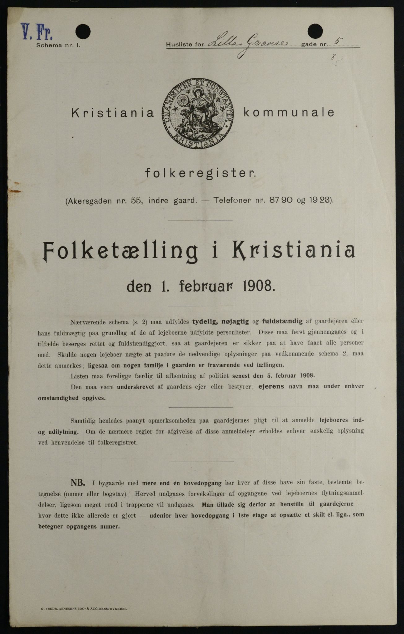 OBA, Municipal Census 1908 for Kristiania, 1908, p. 51626