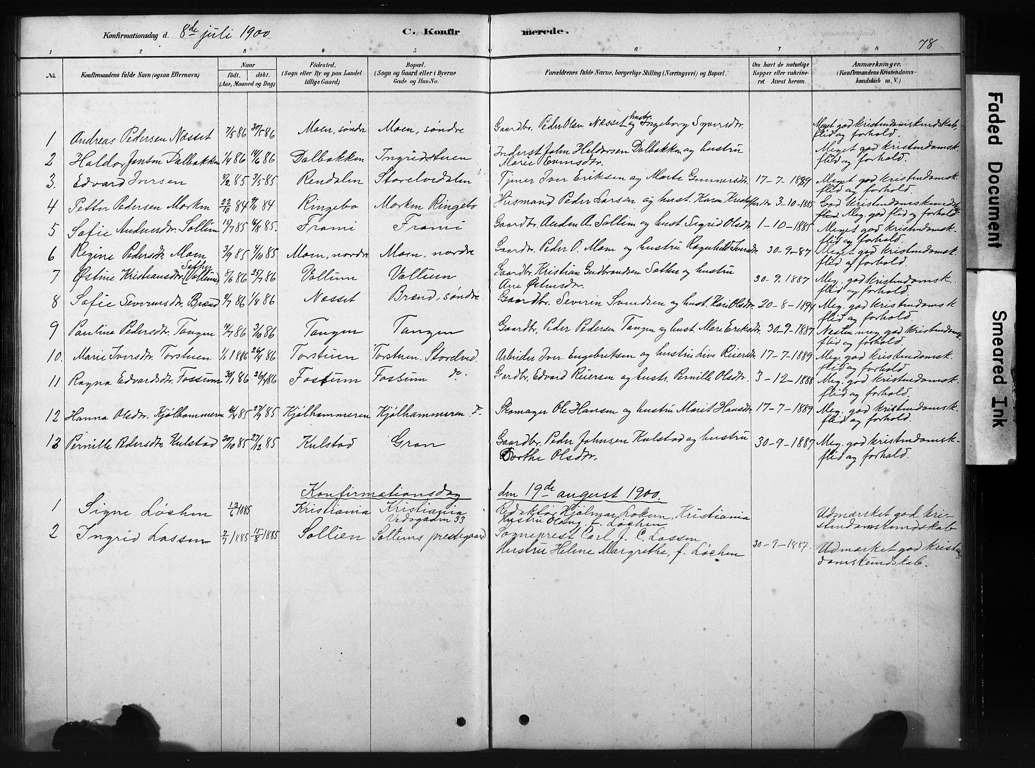 Sollia prestekontor, AV/SAH-PREST-050/H/Ha/Hab/L0002: Parish register (copy) no. 2, 1880-1933, p. 78