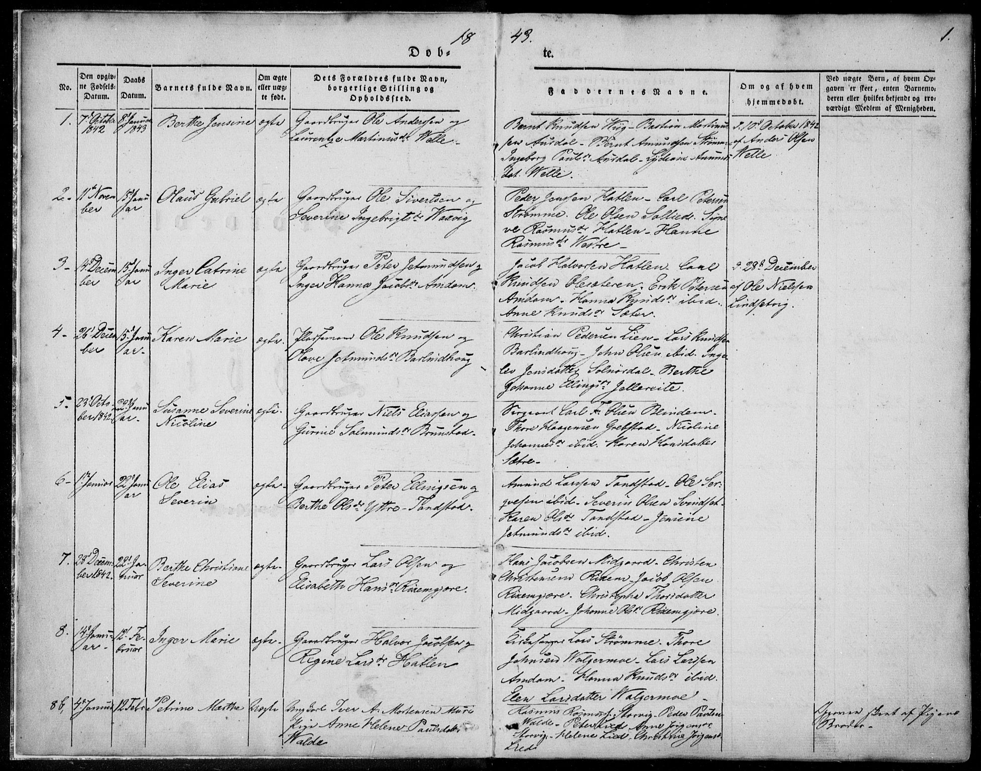 Ministerialprotokoller, klokkerbøker og fødselsregistre - Møre og Romsdal, AV/SAT-A-1454/522/L0312: Parish register (official) no. 522A07, 1843-1851, p. 1