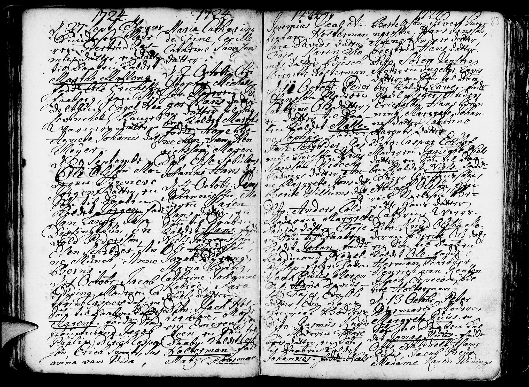 Nykirken Sokneprestembete, AV/SAB-A-77101/H/Haa/L0003: Parish register (official) no. A 3, 1717-1764, p. 83