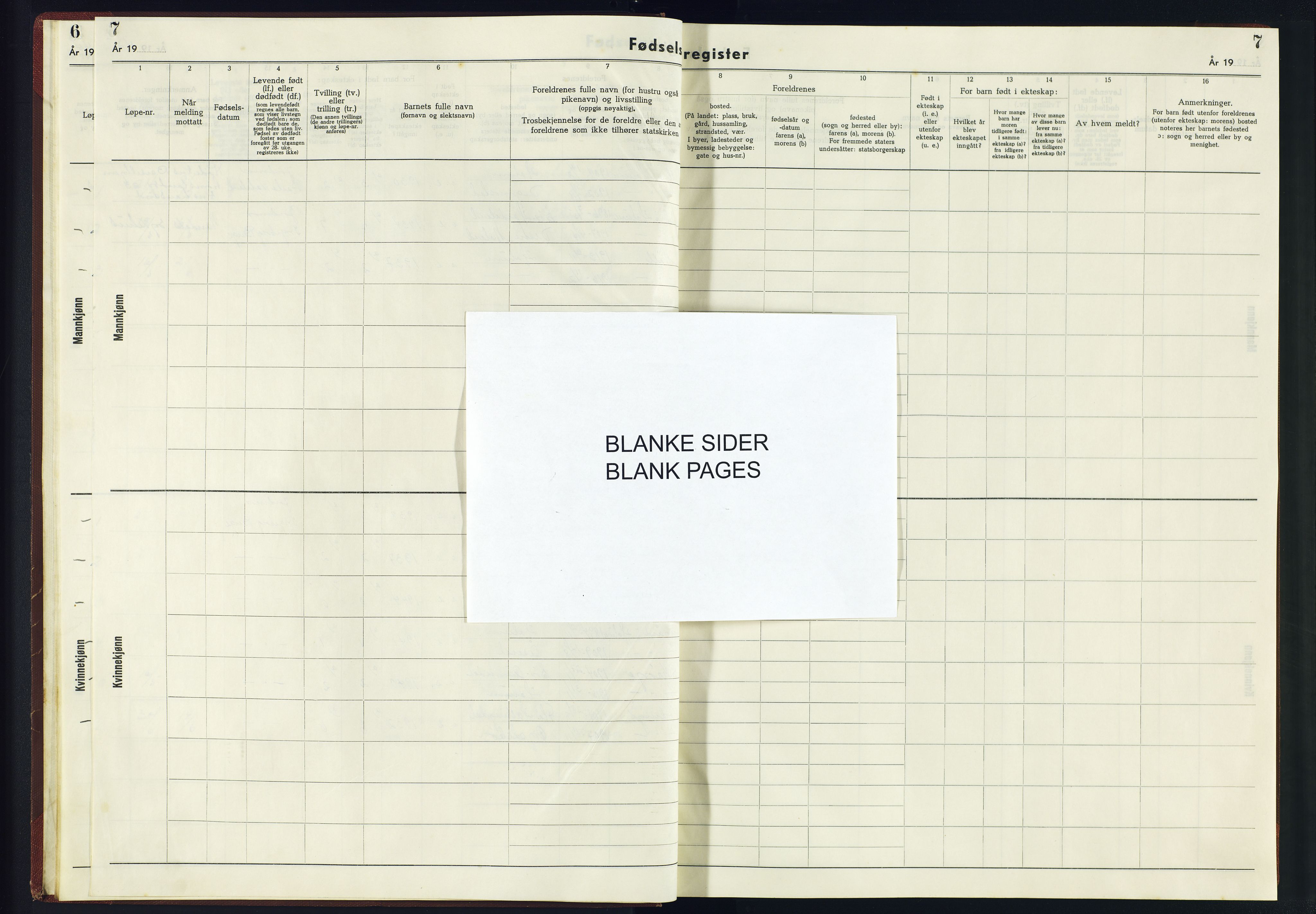 Holum sokneprestkontor, AV/SAK-1111-0022/J/Jb/L0001: Birth register no. II.6.1, 1943-1945