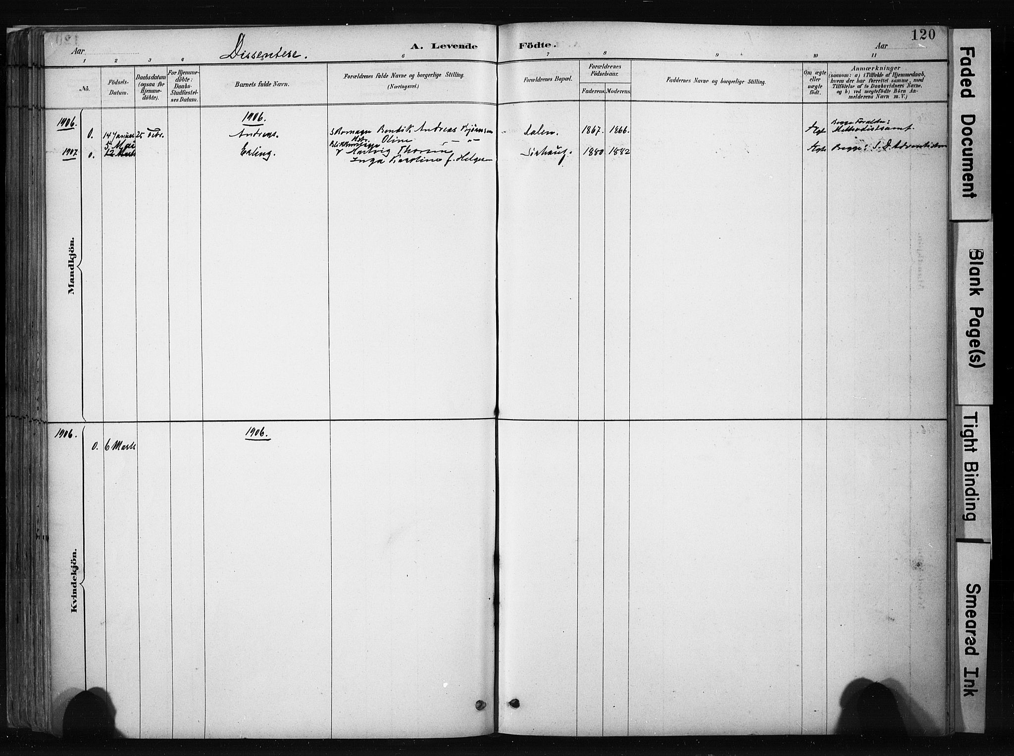 Haugesund sokneprestkontor, SAST/A -101863/H/Ha/Haa/L0004: Parish register (official) no. A 4, 1886-1908, p. 120