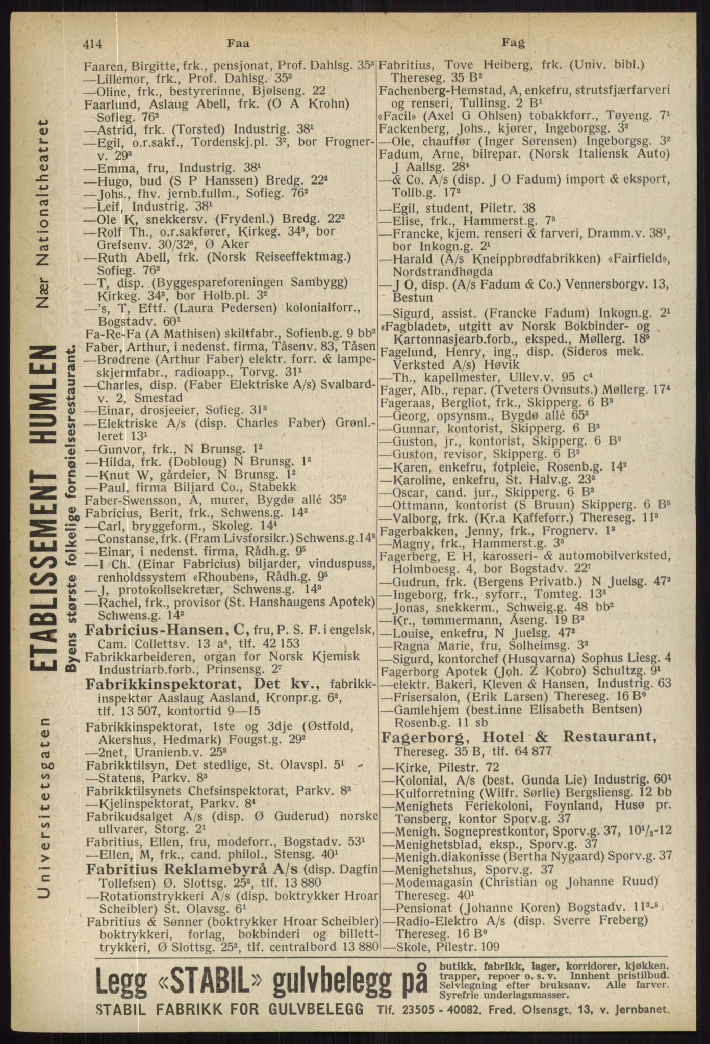 Kristiania/Oslo adressebok, PUBL/-, 1936, p. 414