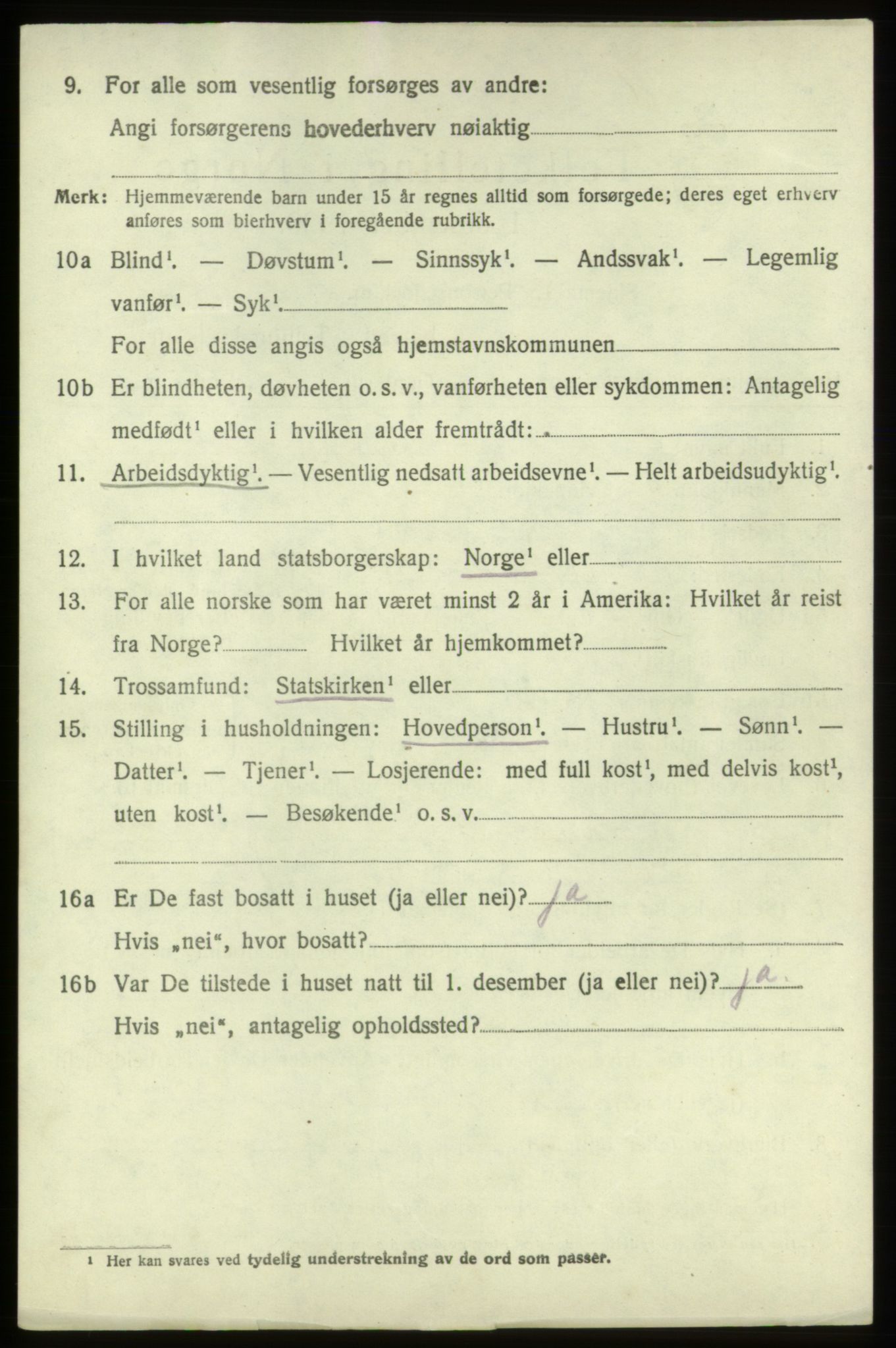 SAB, 1920 census for Stord, 1920, p. 4442