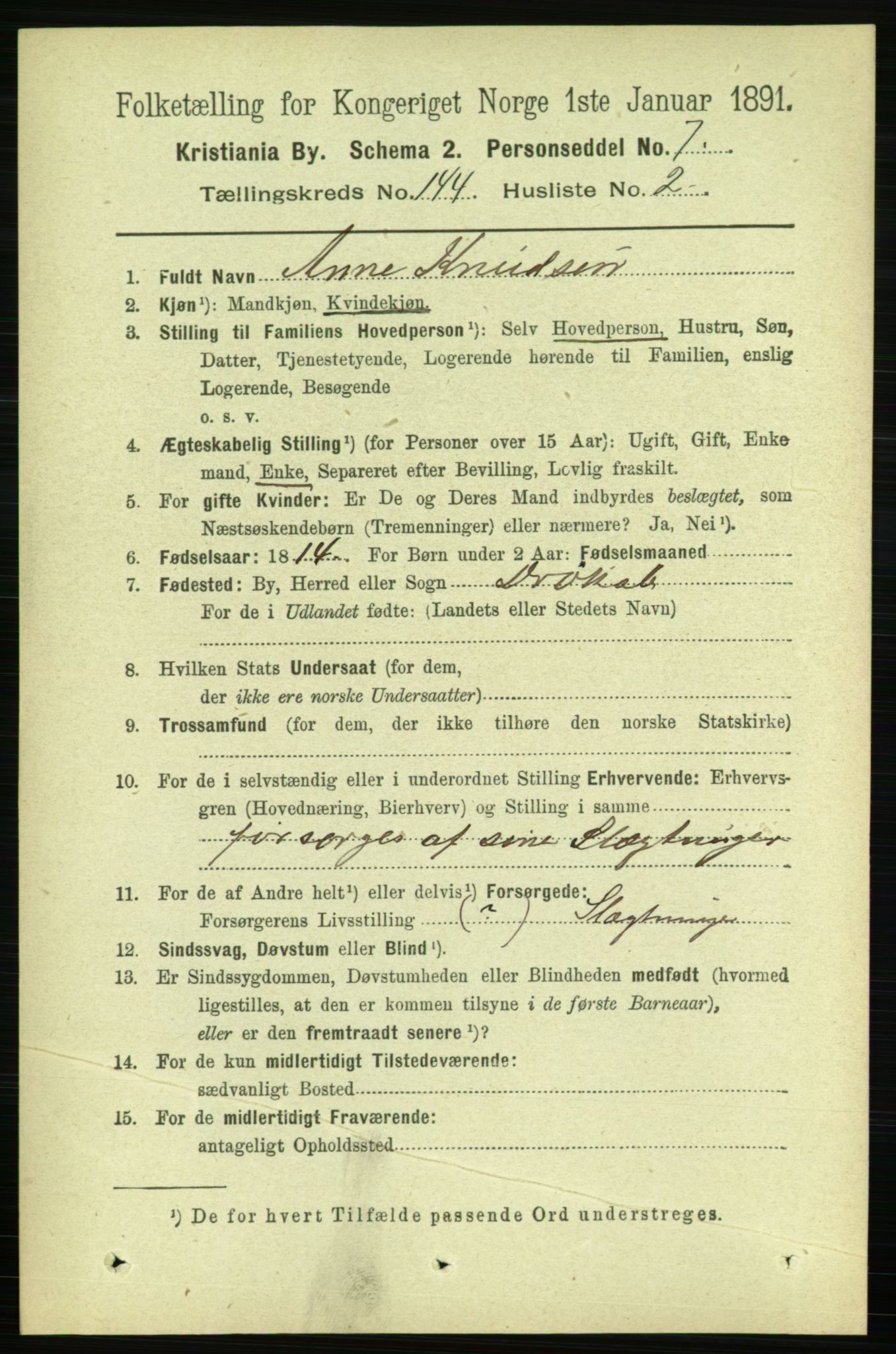RA, 1891 census for 0301 Kristiania, 1891, p. 79041