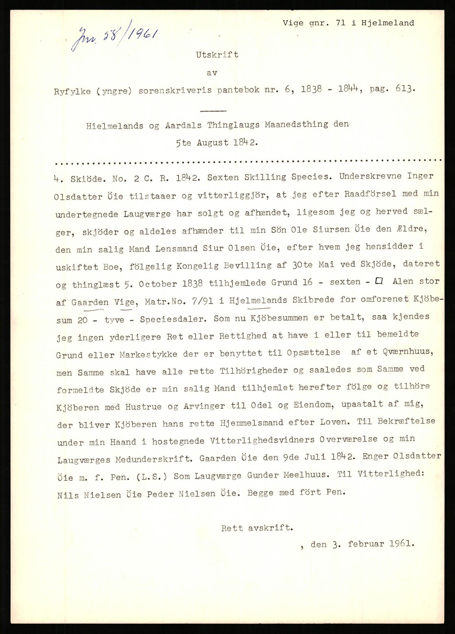 Statsarkivet i Stavanger, SAST/A-101971/03/Y/Yj/L0094: Avskrifter sortert etter gårdsnavn: Vetrhus - Vik i Nerstrand, 1750-1930, p. 386