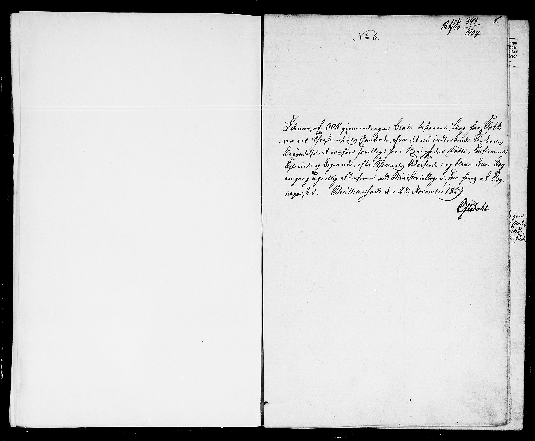 Kristiansand domprosti, SAK/1112-0006/F/Fb/L0007: Parish register (copy) no. B 7, 1829-1837, p. 1