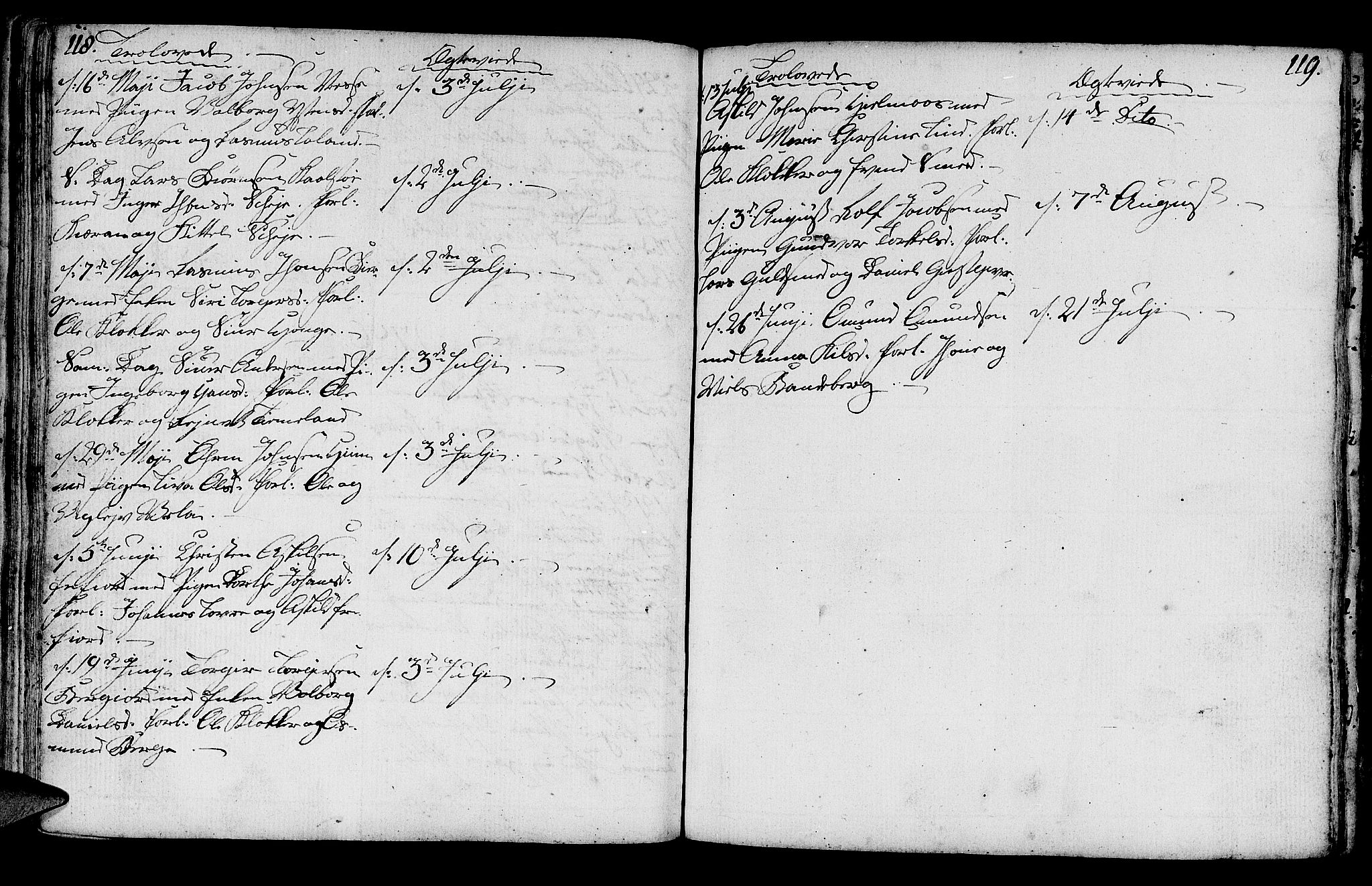 Jelsa sokneprestkontor, SAST/A-101842/01/IV: Parish register (official) no. A 3, 1768-1796, p. 118-119