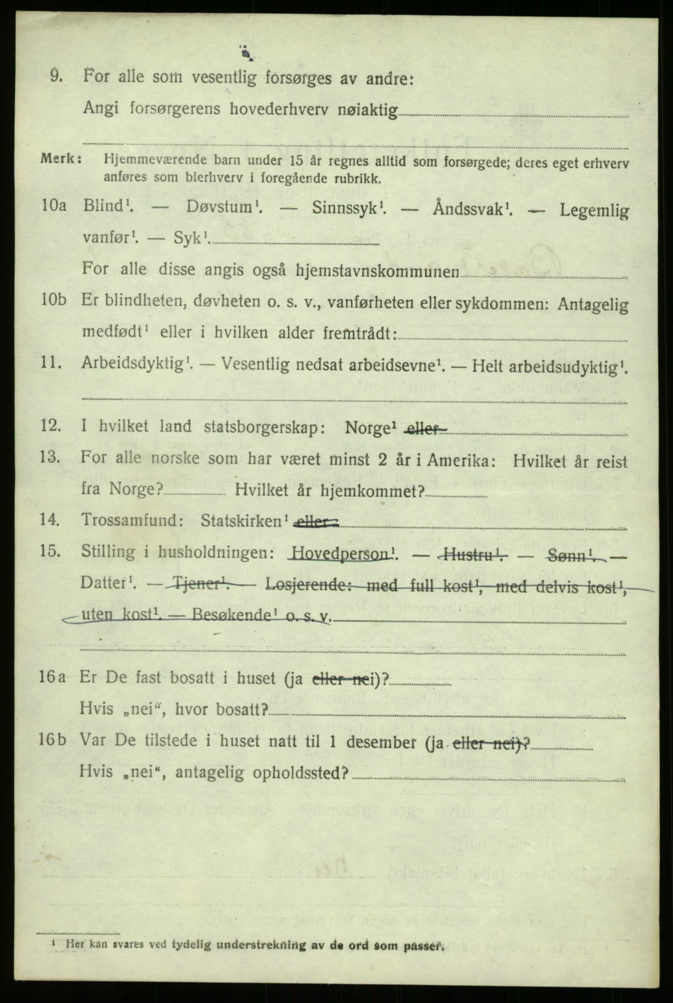 SAB, 1920 census for Balestrand, 1920, p. 3027