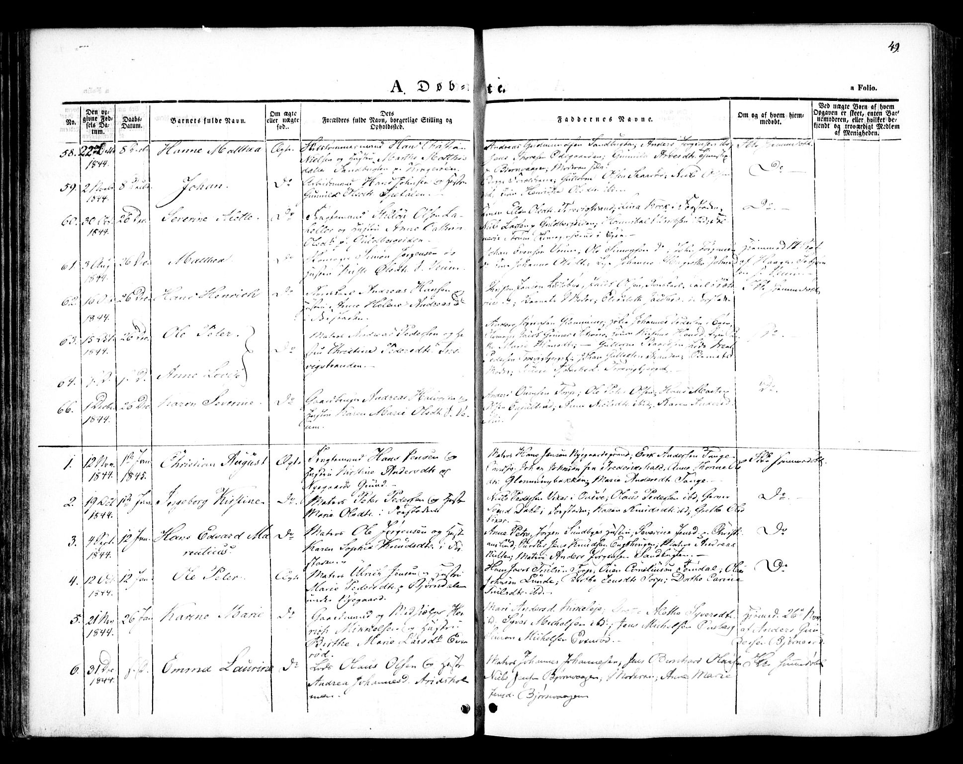 Glemmen prestekontor Kirkebøker, AV/SAO-A-10908/F/Fa/L0005: Parish register (official) no. 5, 1838-1852, p. 49