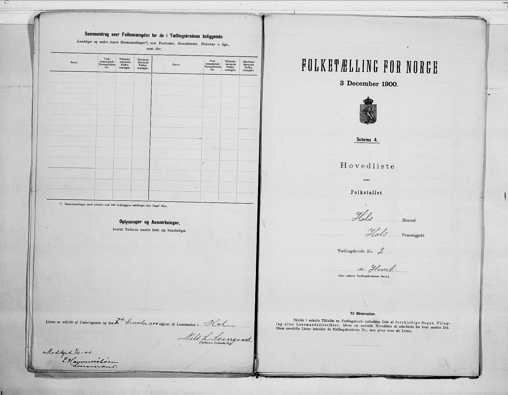 RA, 1900 census for Hol, 1900, p. 6