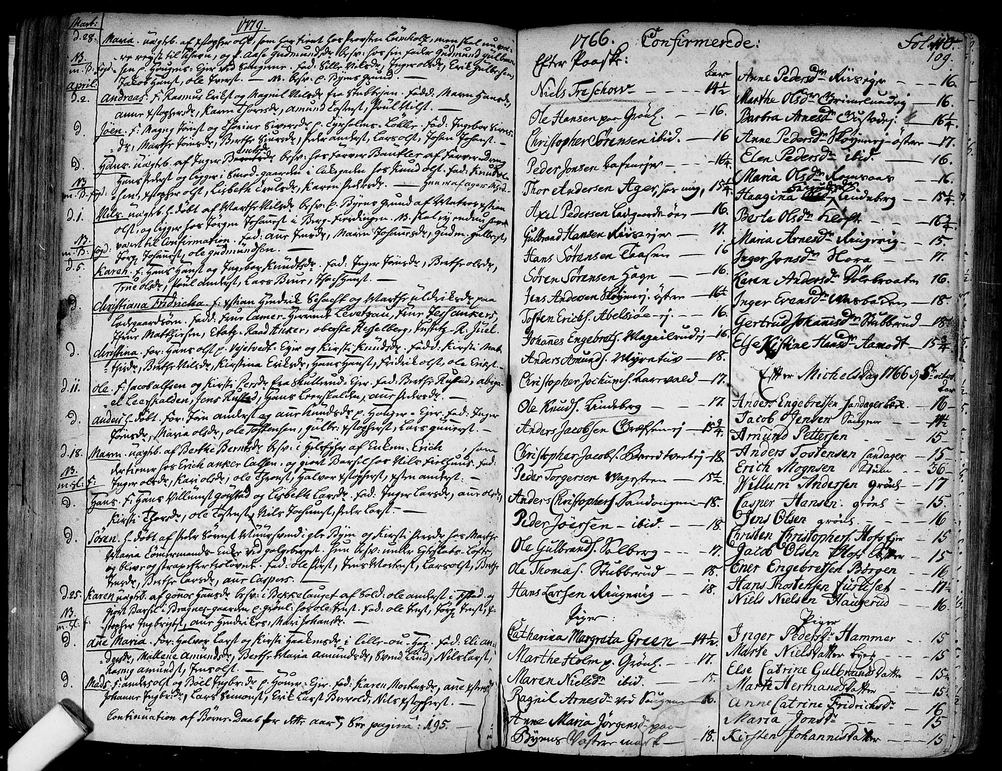 Aker prestekontor kirkebøker, SAO/A-10861/F/L0009: Parish register (official) no. 9, 1765-1785, p. 109
