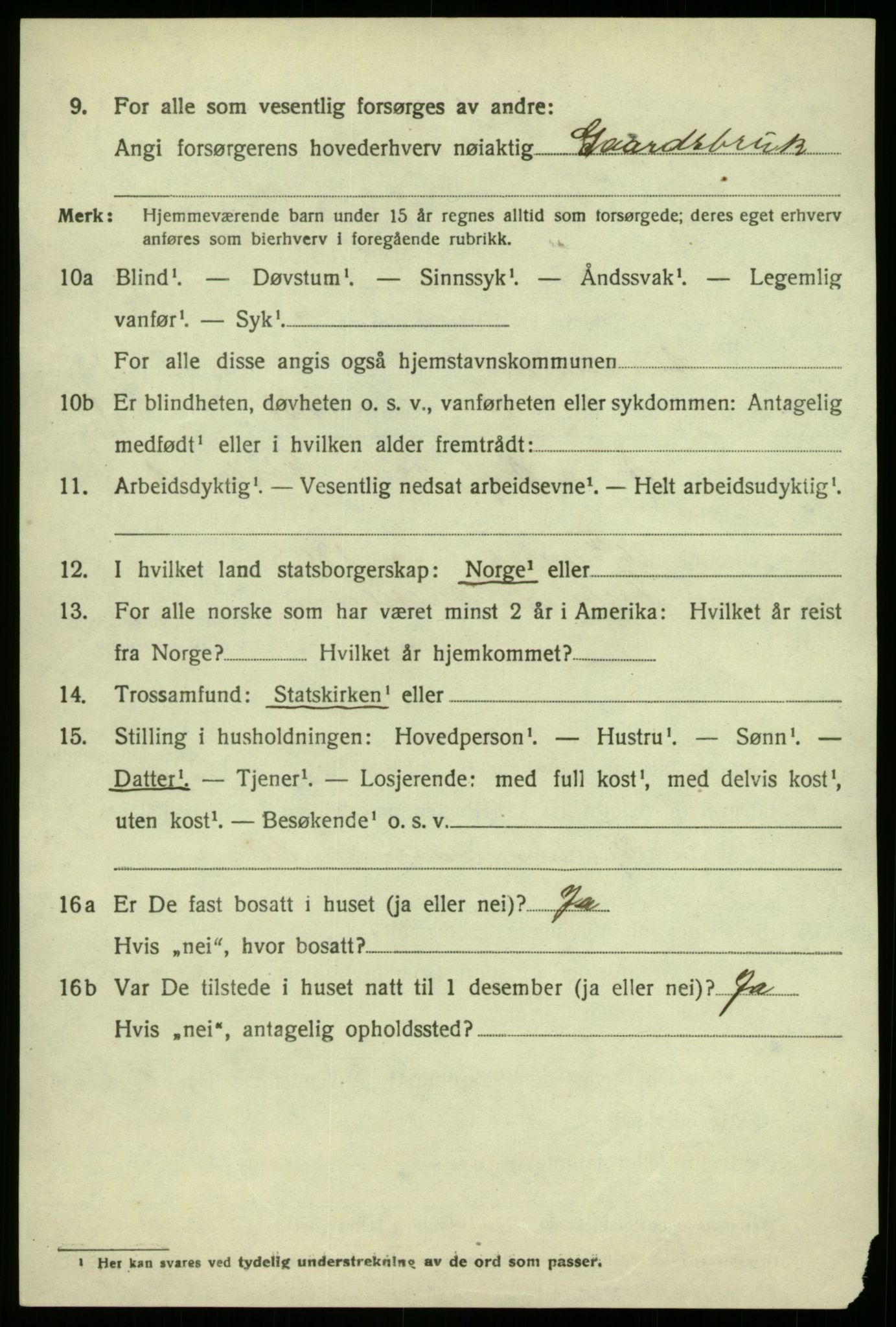 SAB, 1920 census for Austrheim, 1920, p. 2927