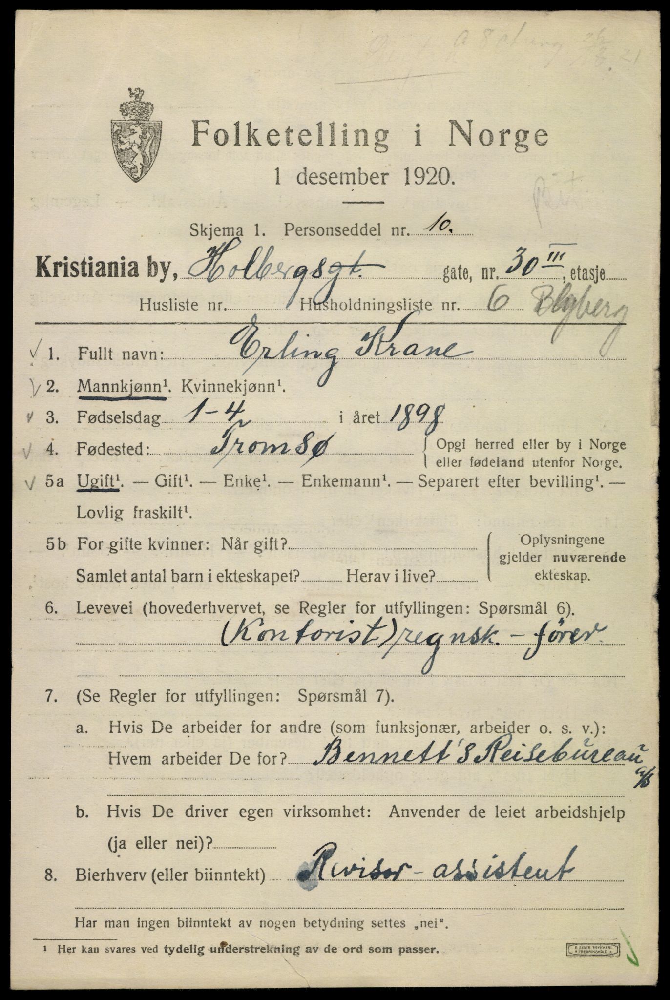 SAO, 1920 census for Kristiania, 1920, p. 295531