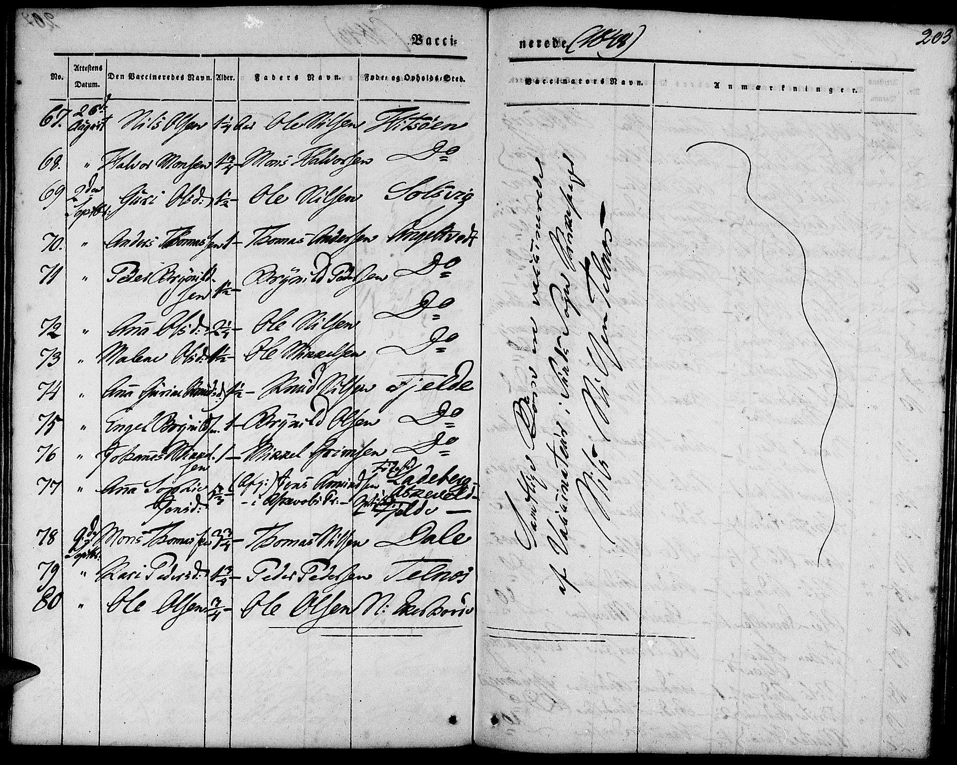 Fjell sokneprestembete, AV/SAB-A-75301/H/Haa: Parish register (official) no. A 1, 1835-1850, p. 203