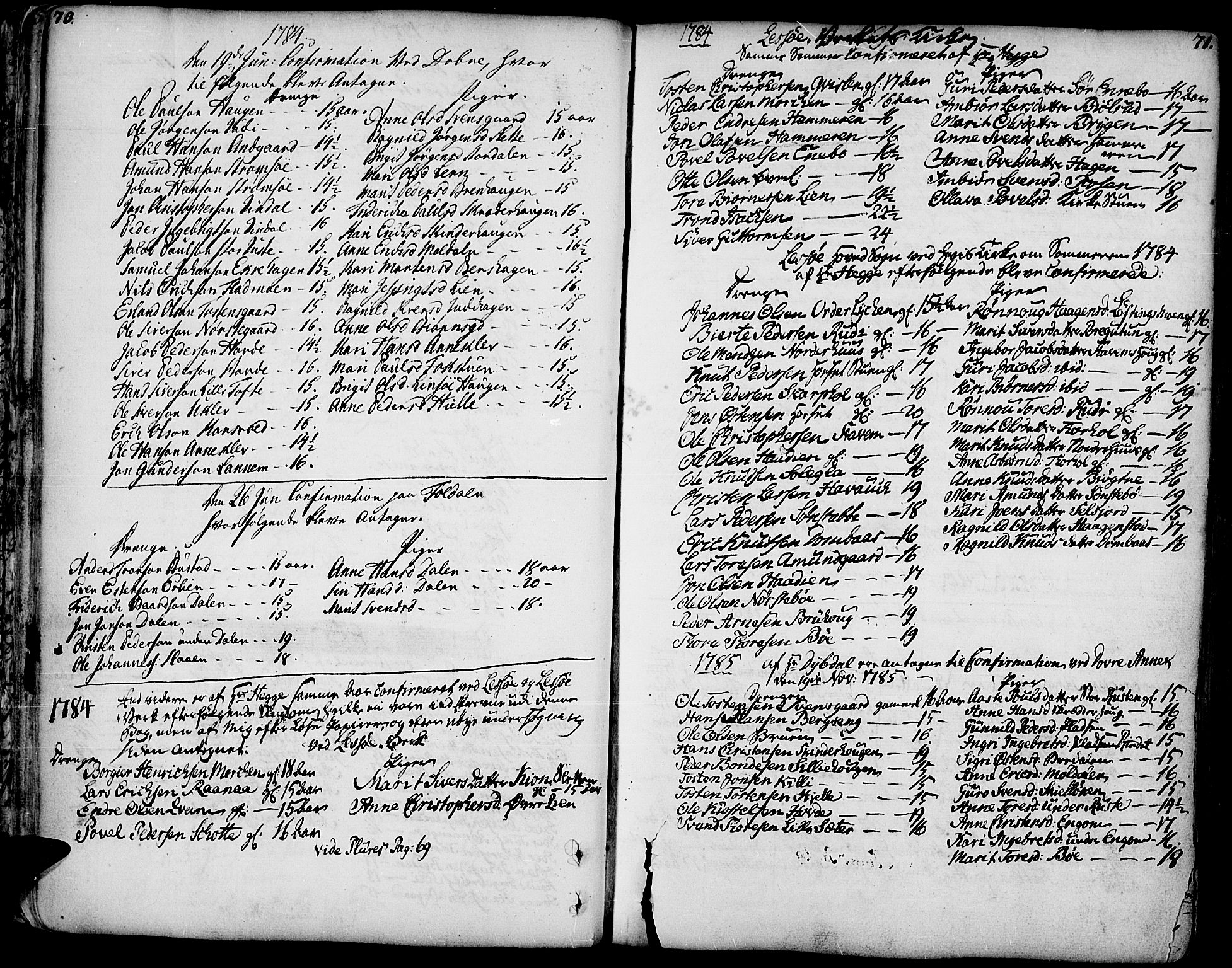 Lesja prestekontor, AV/SAH-PREST-068/H/Ha/Haa/L0002: Parish register (official) no. 2, 1732-1776, p. 70-71
