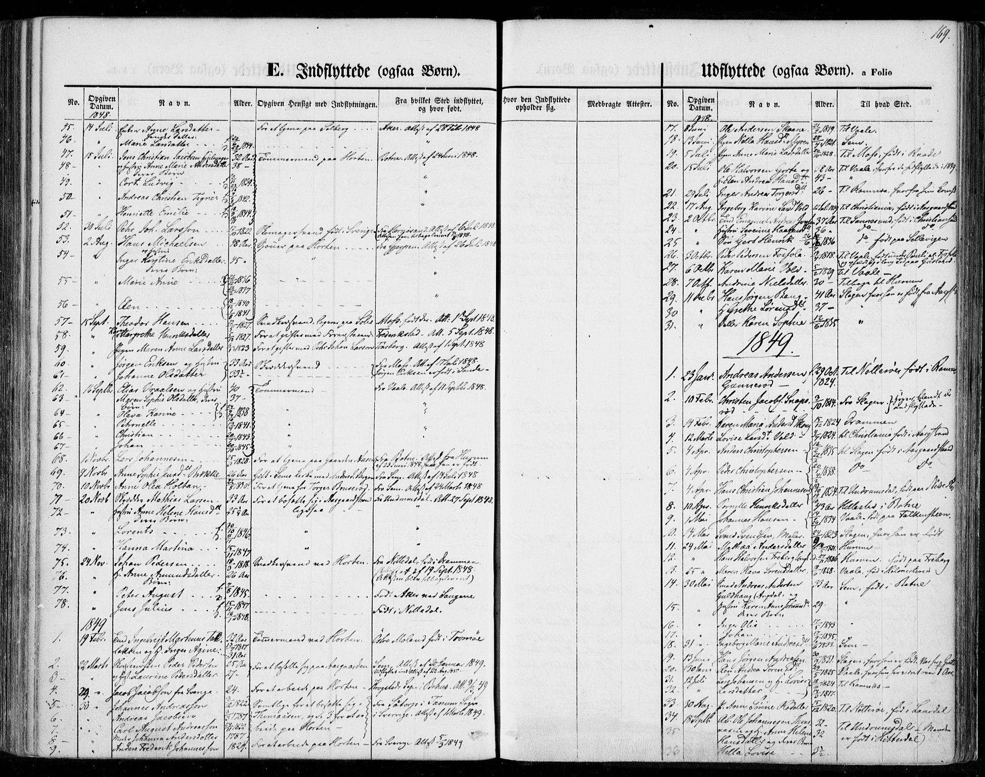 Borre kirkebøker, AV/SAKO-A-338/F/Fa/L0005: Parish register (official) no. I 5, 1845-1851, p. 169