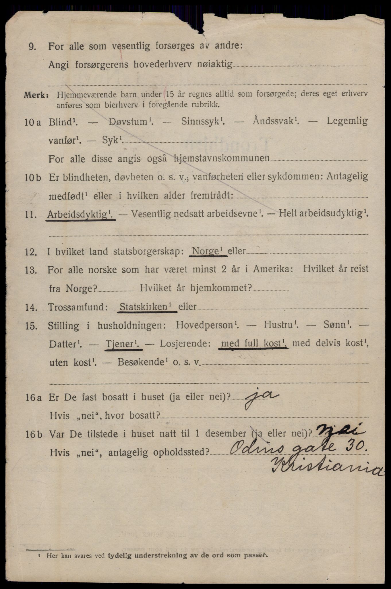 SAT, 1920 census for Trondheim, 1920, p. 76179