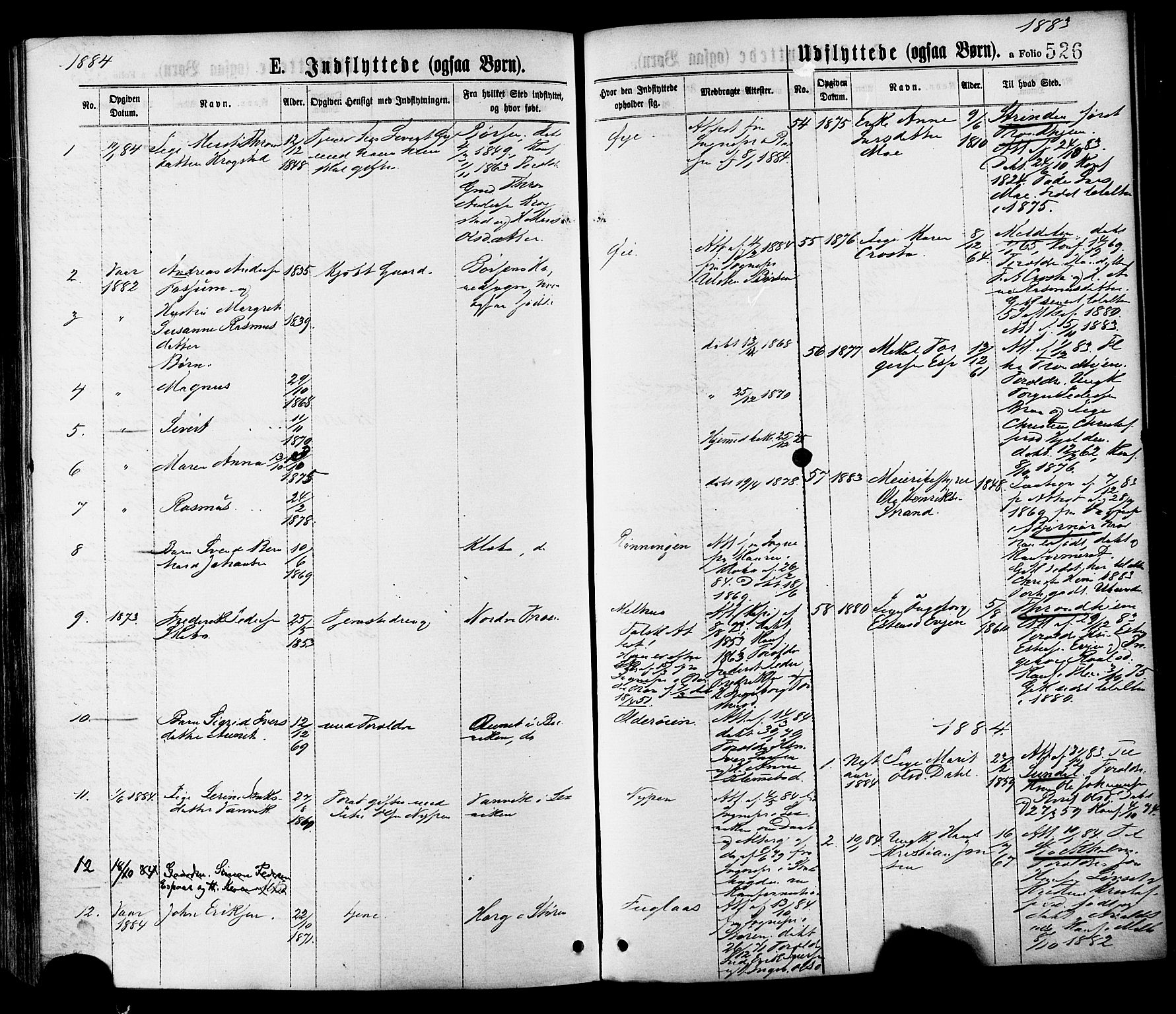 Ministerialprotokoller, klokkerbøker og fødselsregistre - Sør-Trøndelag, AV/SAT-A-1456/691/L1079: Parish register (official) no. 691A11, 1873-1886, p. 526