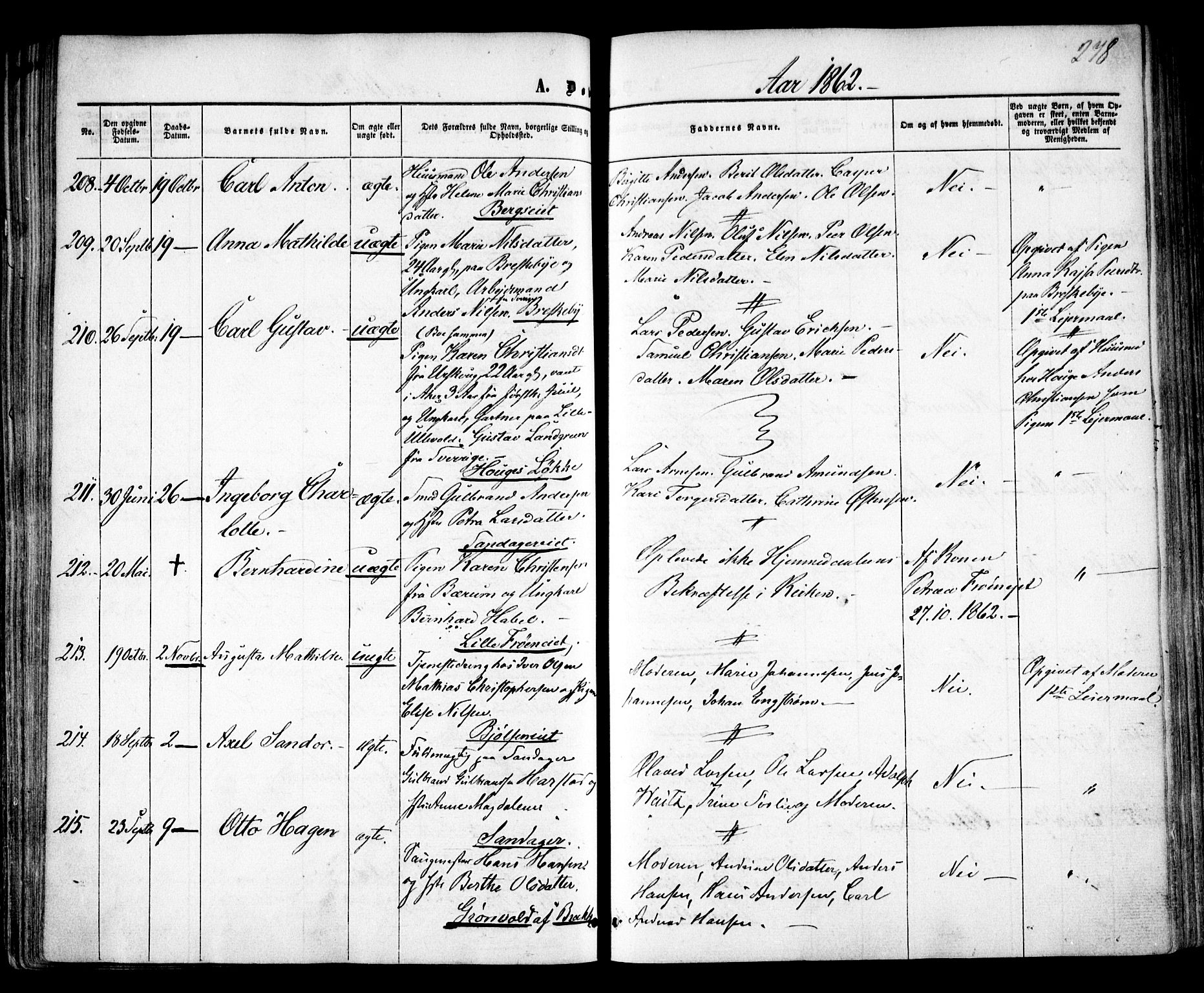 Vestre Aker prestekontor Kirkebøker, SAO/A-10025/F/Fa/L0003: Parish register (official) no. 3, 1857-1868, p. 278