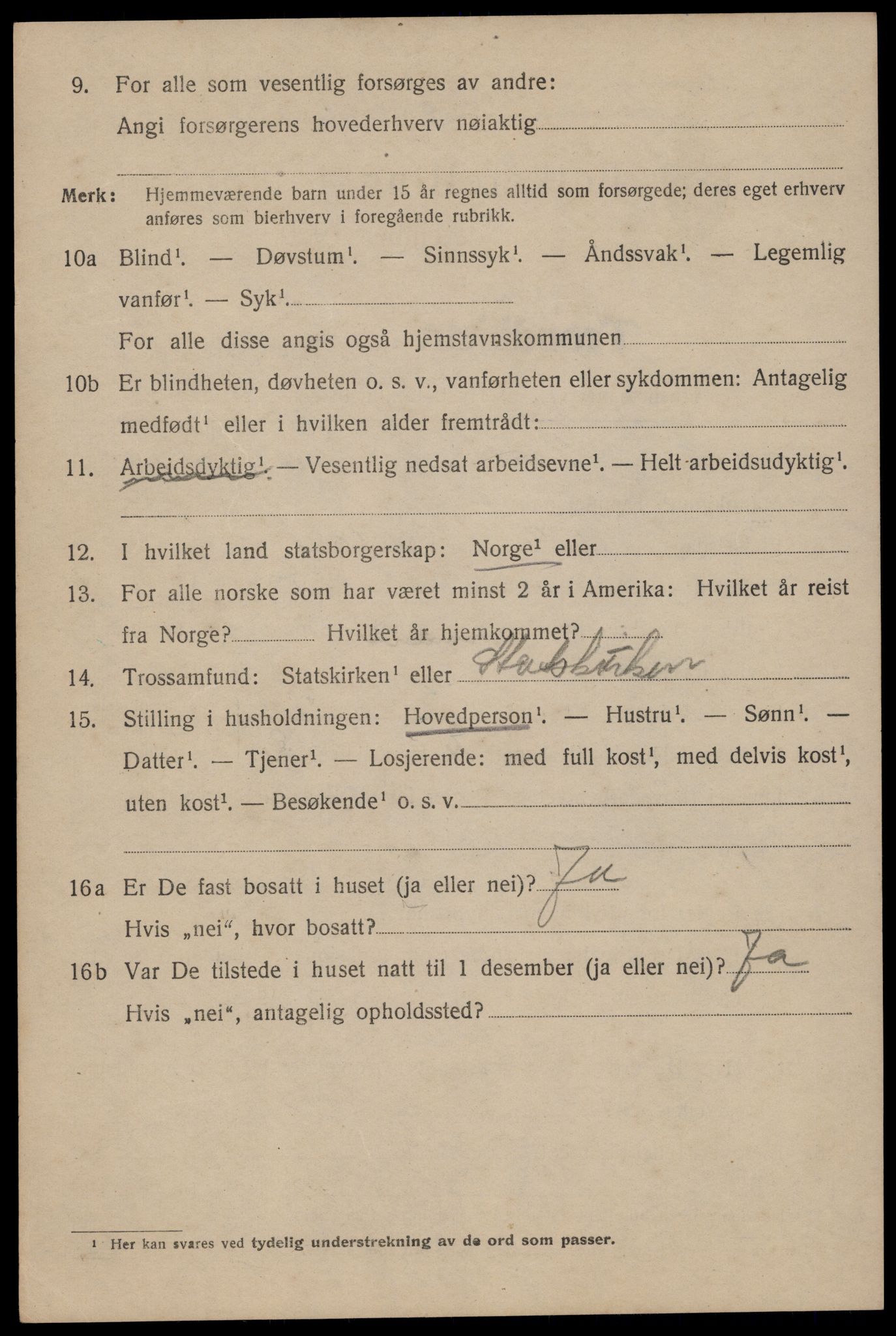 SAT, 1920 census for Trondheim, 1920, p. 136465