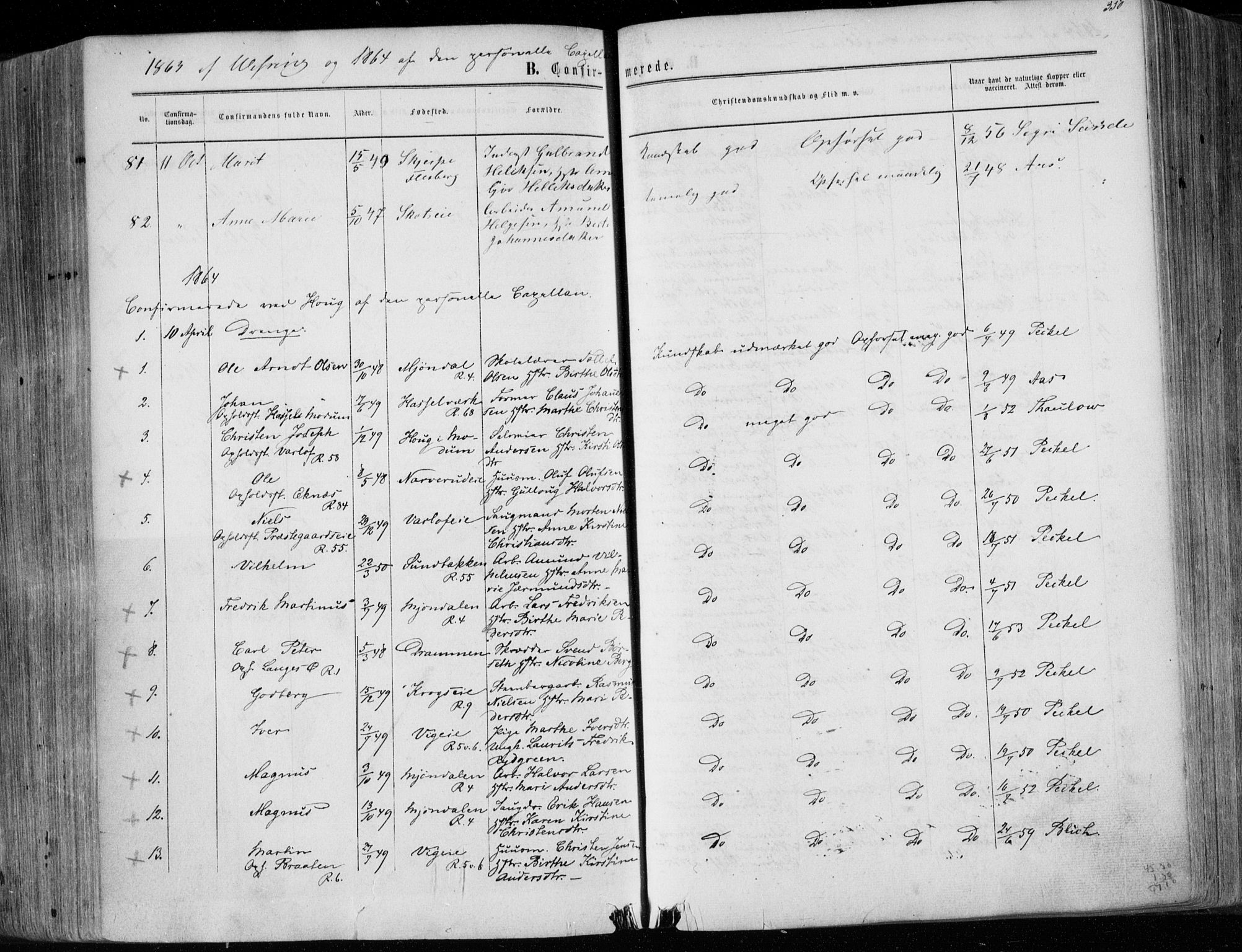 Eiker kirkebøker, SAKO/A-4/F/Fa/L0016: Parish register (official) no. I 16, 1860-1868, p. 350