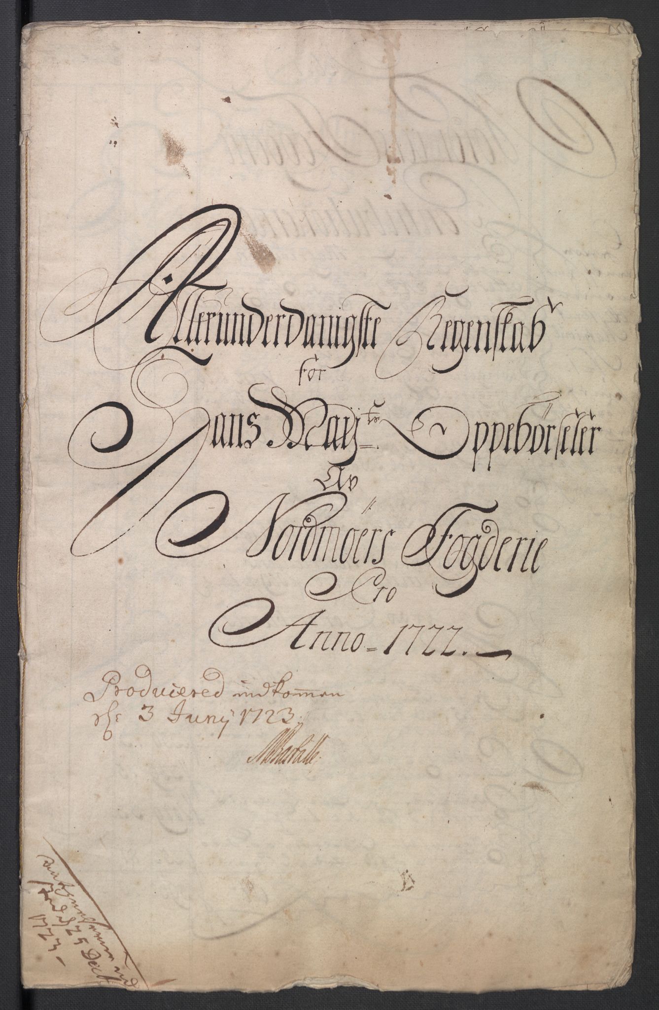 Rentekammeret inntil 1814, Reviderte regnskaper, Fogderegnskap, AV/RA-EA-4092/R56/L3755: Fogderegnskap Nordmøre, 1722, p. 4