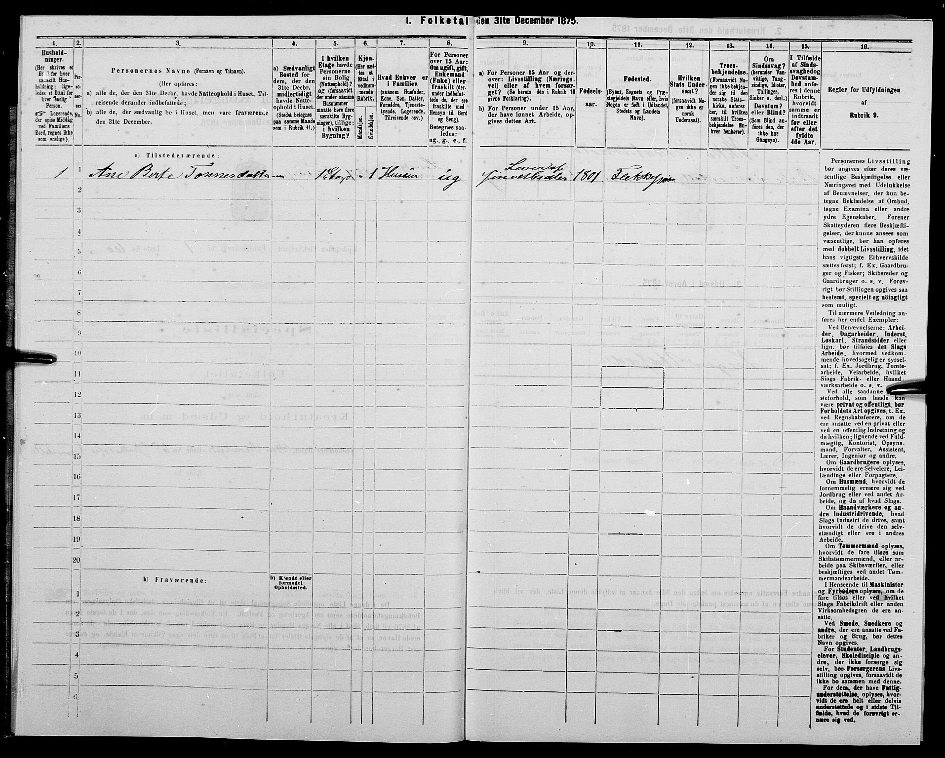 SAK, 1875 census for 1004B Flekkefjord/Flekkefjord, 1875, p. 26