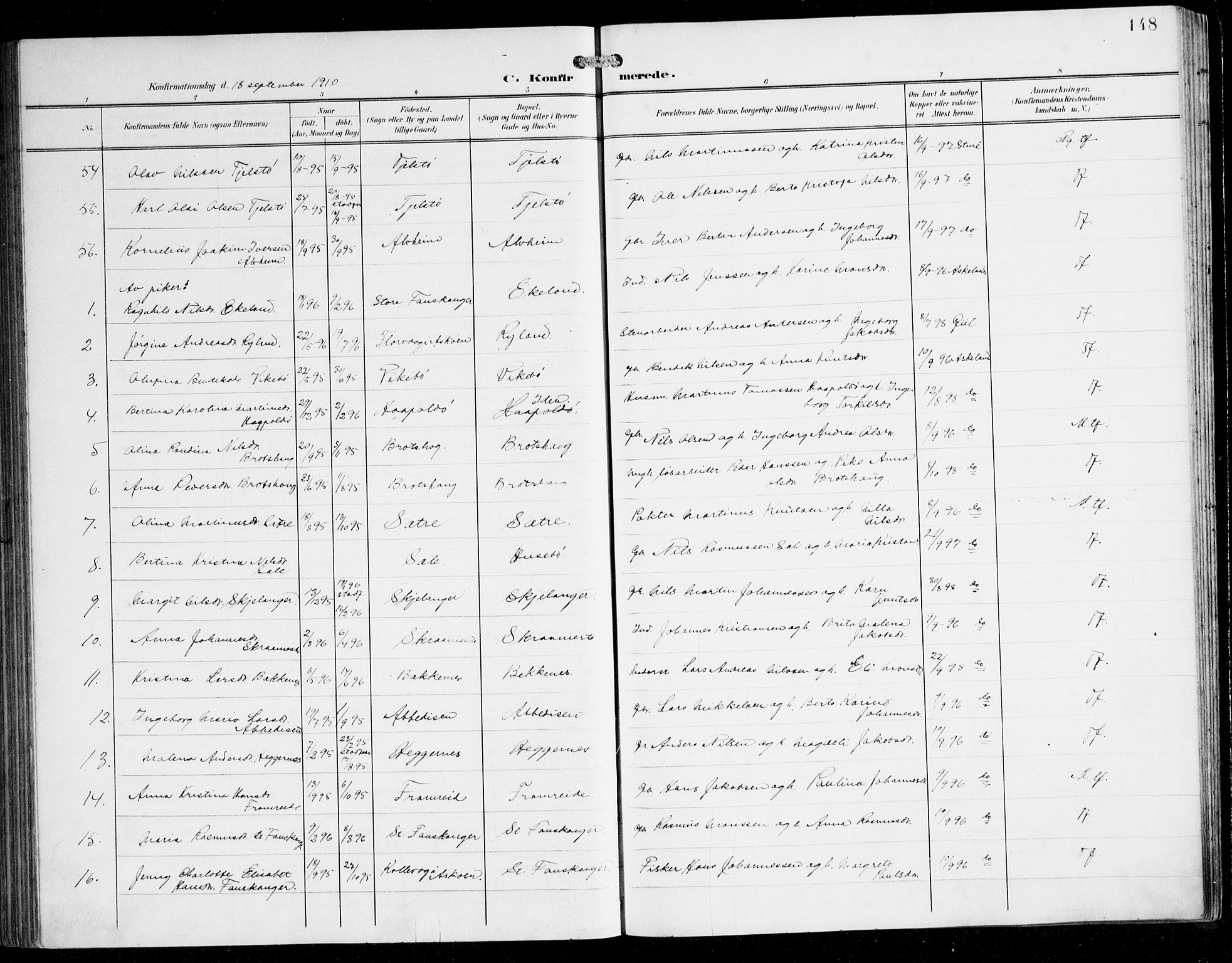 Herdla Sokneprestembete, AV/SAB-A-75701/H/Hab: Parish register (copy) no. C 1, 1900-1913, p. 148