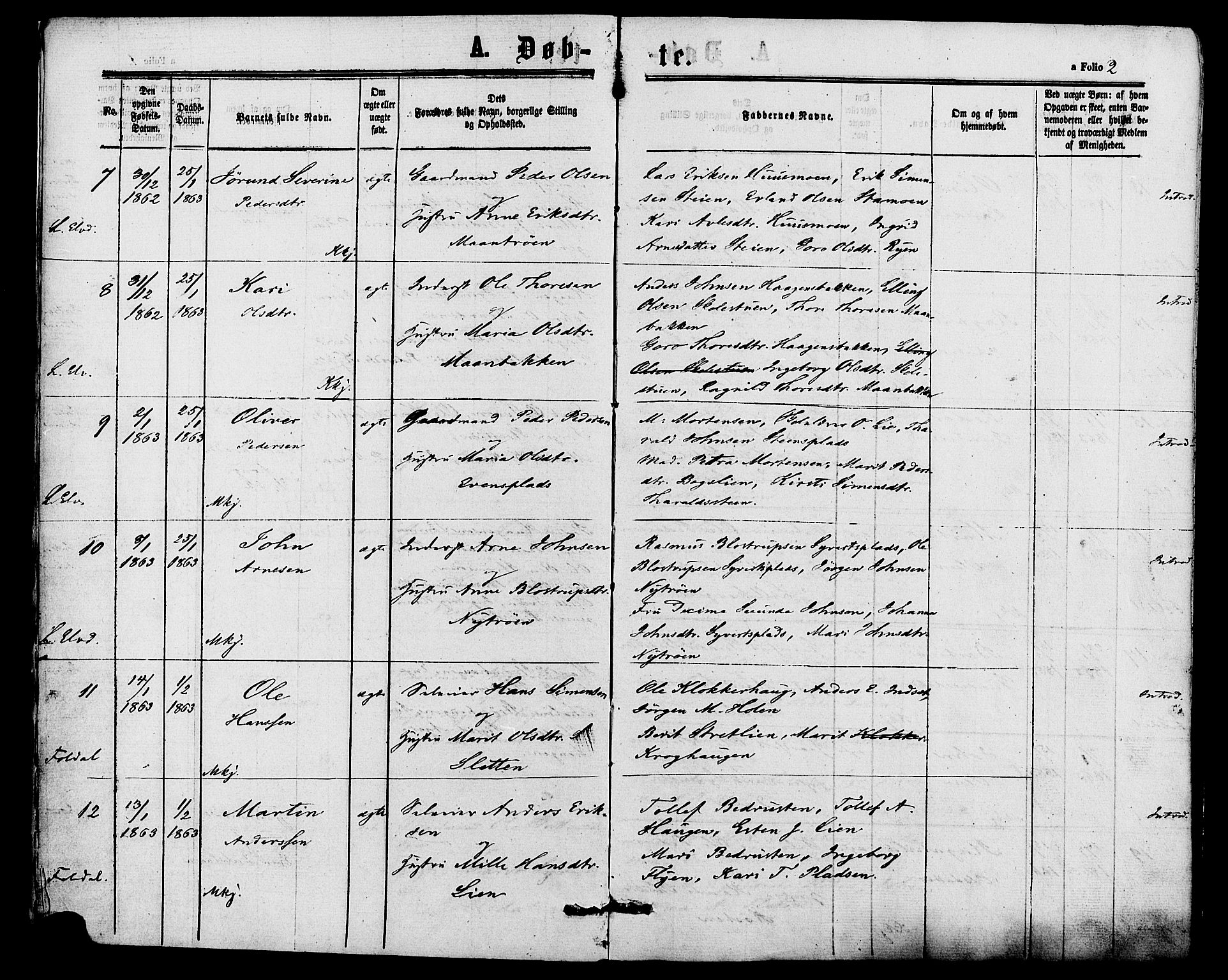 Alvdal prestekontor, SAH/PREST-060/H/Ha/Haa/L0001: Parish register (official) no. 1, 1863-1882, p. 2