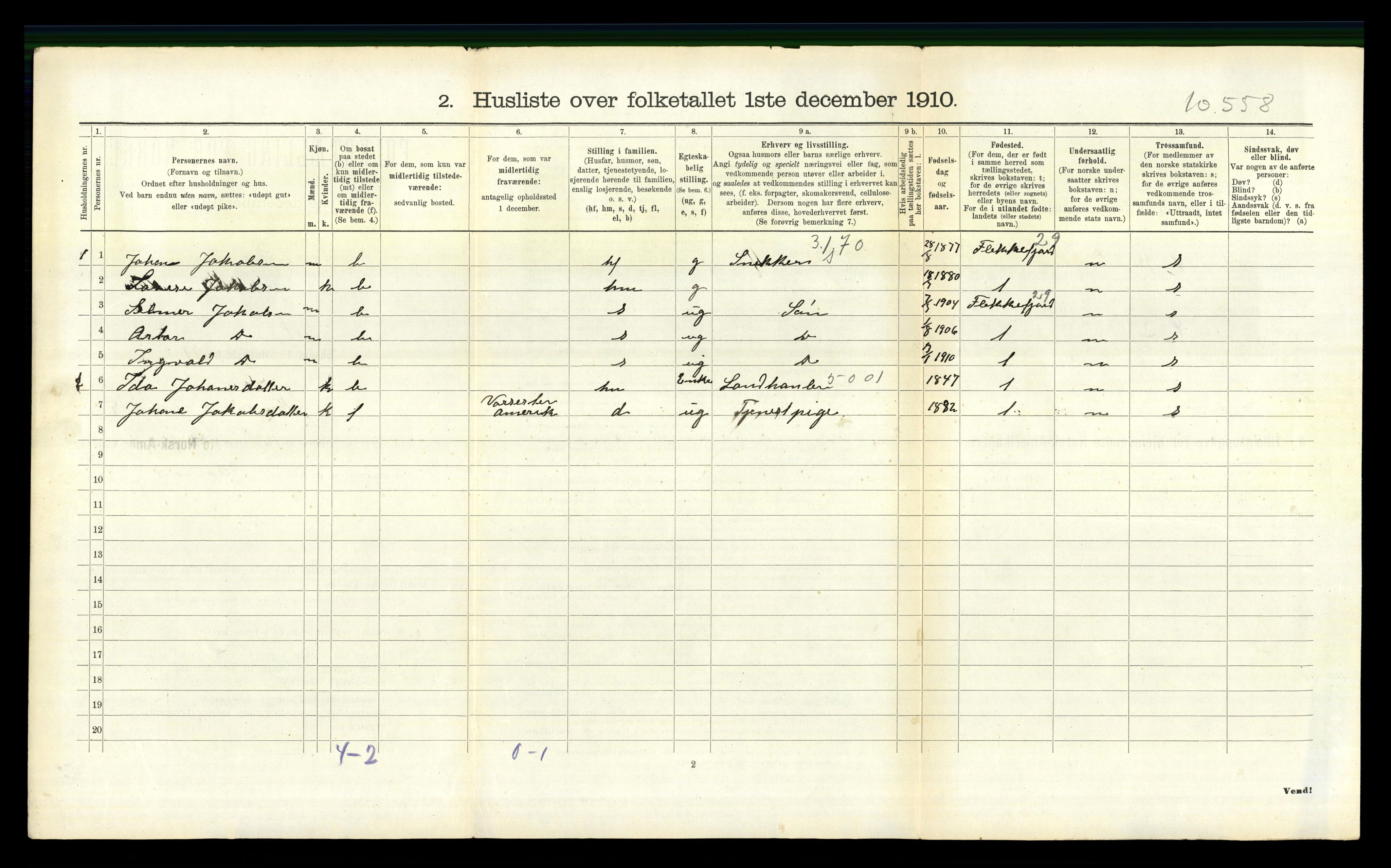 RA, 1910 census for Liknes, 1910, p. 893