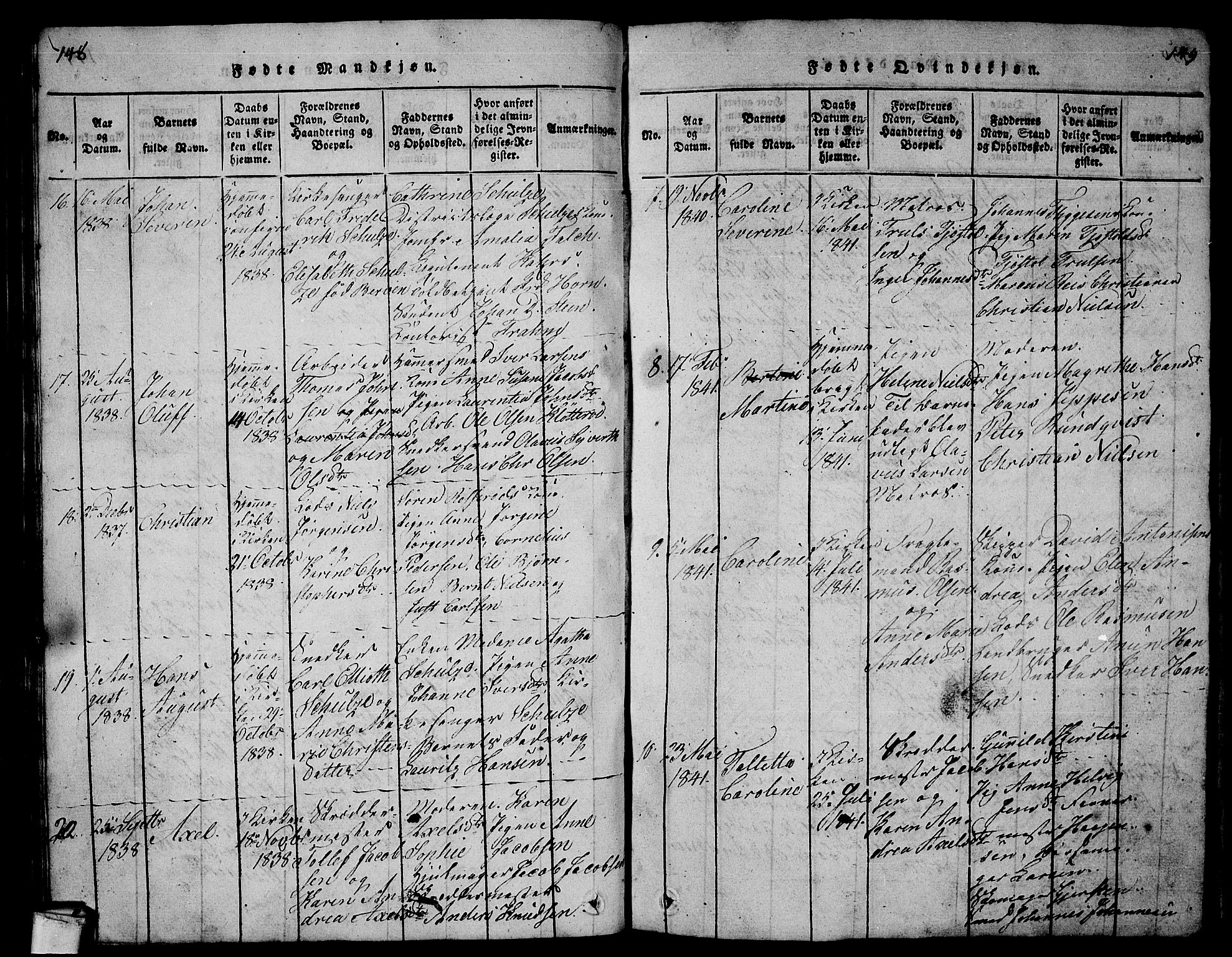 Larvik kirkebøker, AV/SAKO-A-352/G/Gb/L0001: Parish register (copy) no. II 1, 1818-1843, p. 148-149