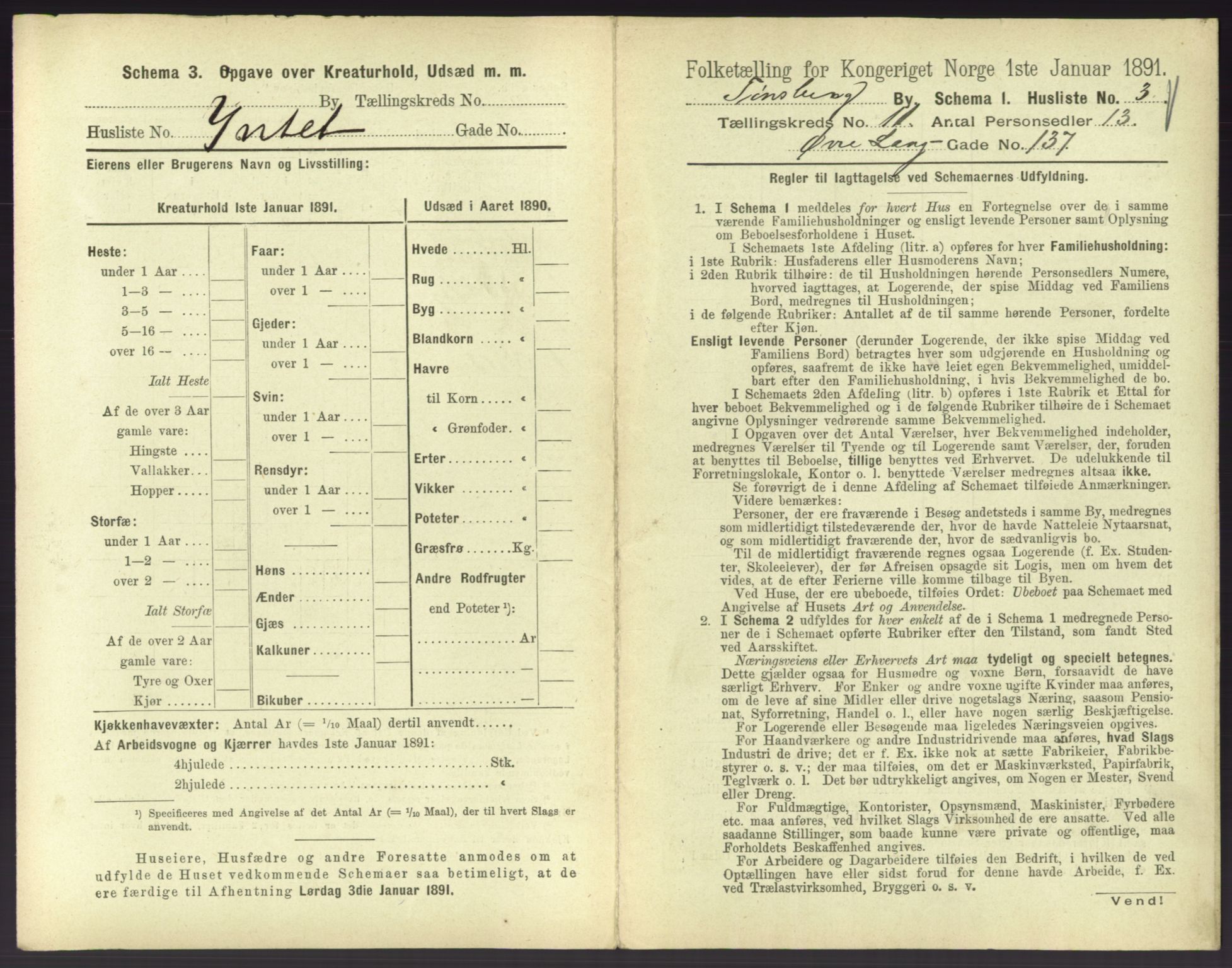 RA, 1891 census for 0705 Tønsberg, 1891, p. 436