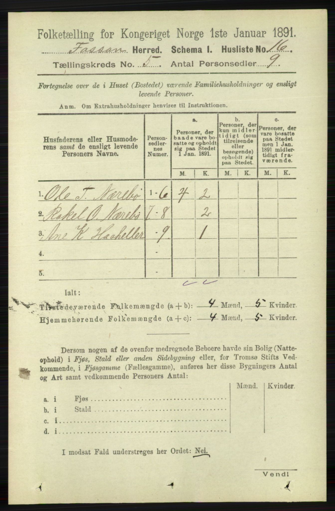 RA, 1891 census for 1129 Forsand, 1891, p. 749