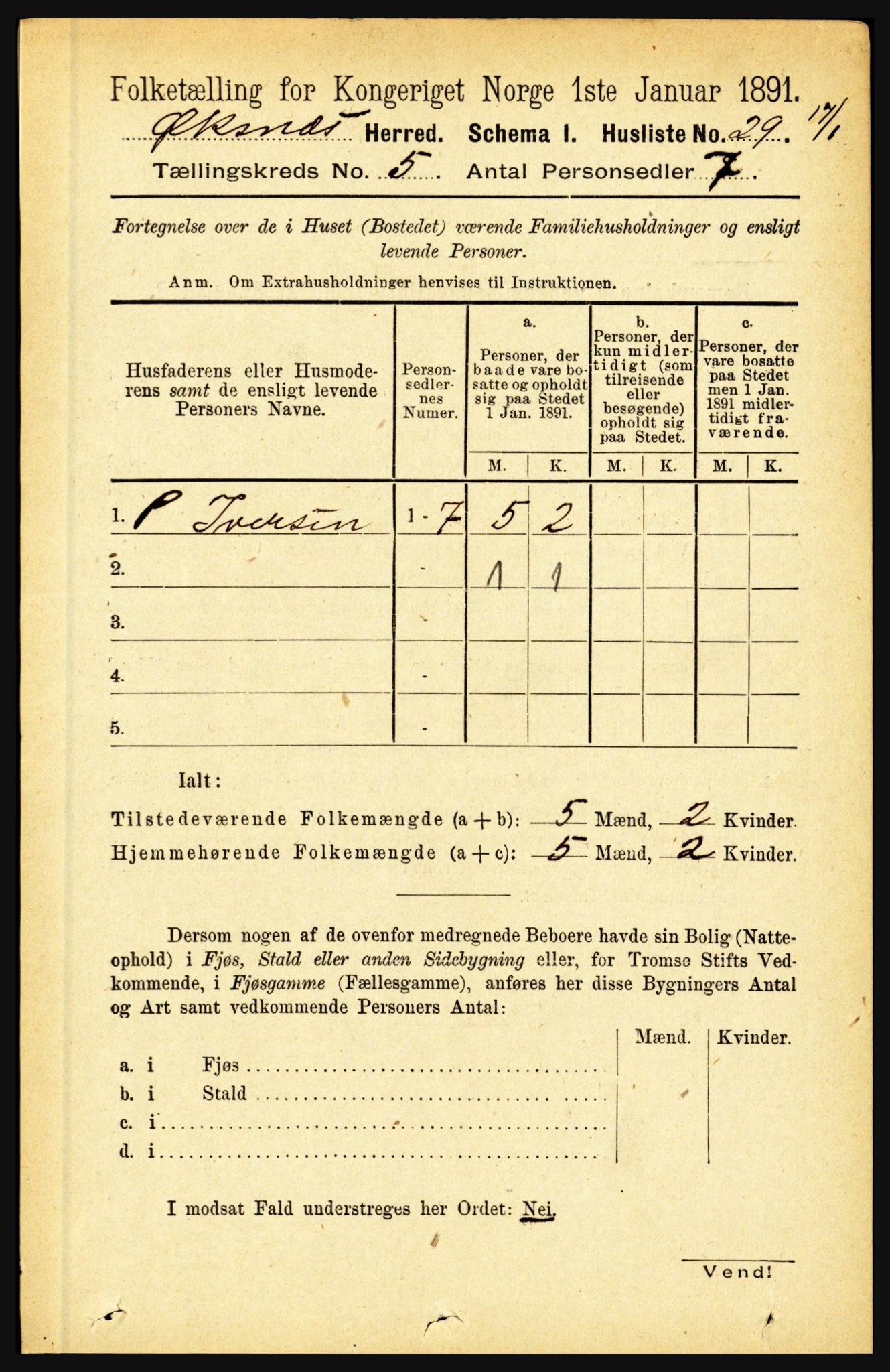RA, 1891 census for 1868 Øksnes, 1891, p. 2196