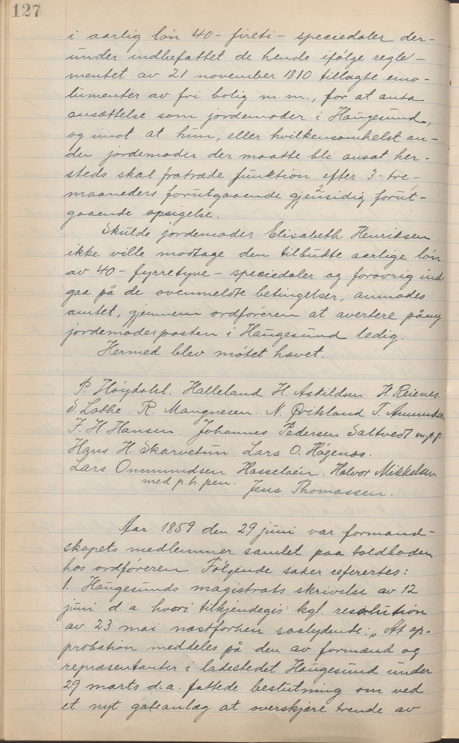 Haugesund kommune - Formannskapet, IKAR/X-0001/A/L0002: Transkribert møtebok, 1855-1874, p. 127