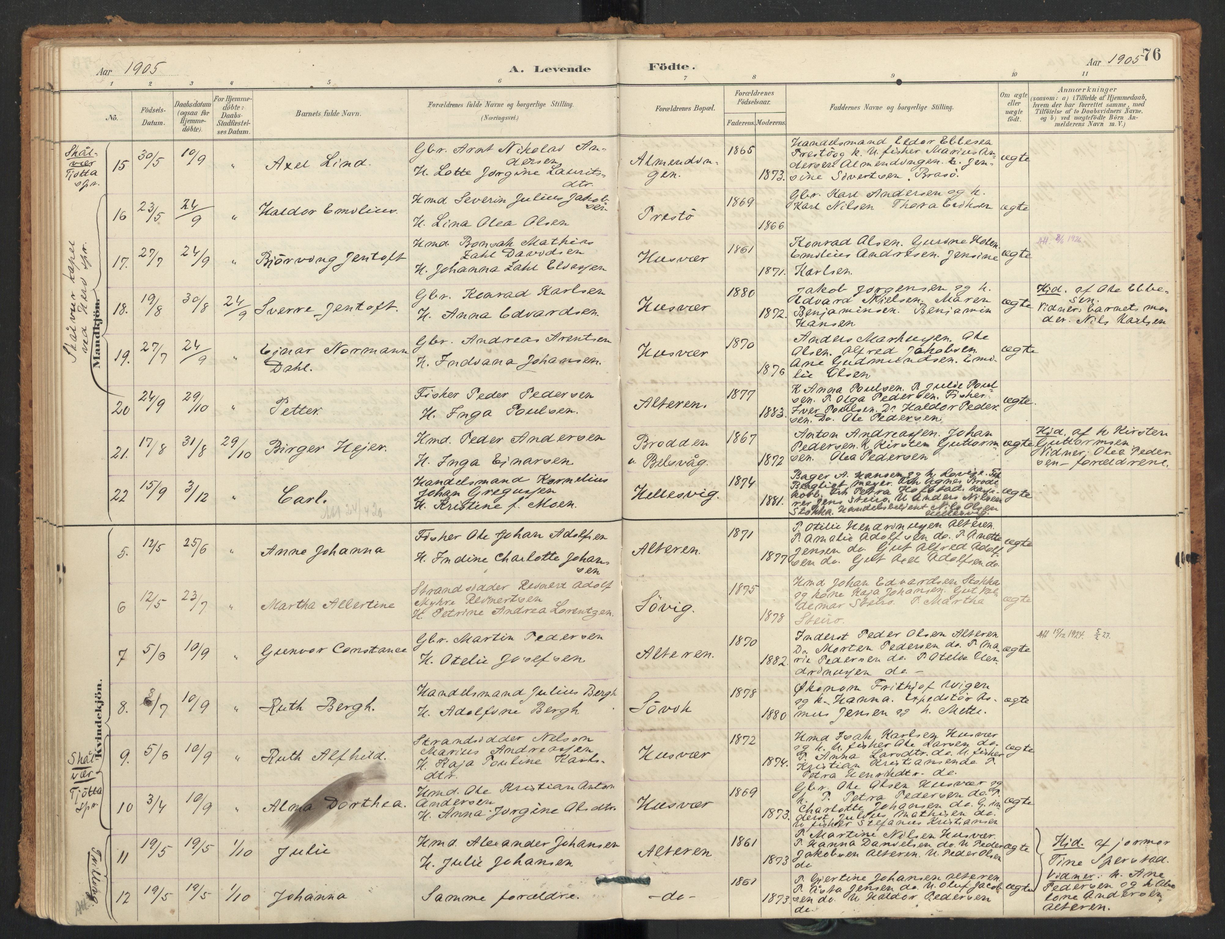 Ministerialprotokoller, klokkerbøker og fødselsregistre - Nordland, AV/SAT-A-1459/830/L0453: Parish register (official) no. 830A17, 1886-1911, p. 76