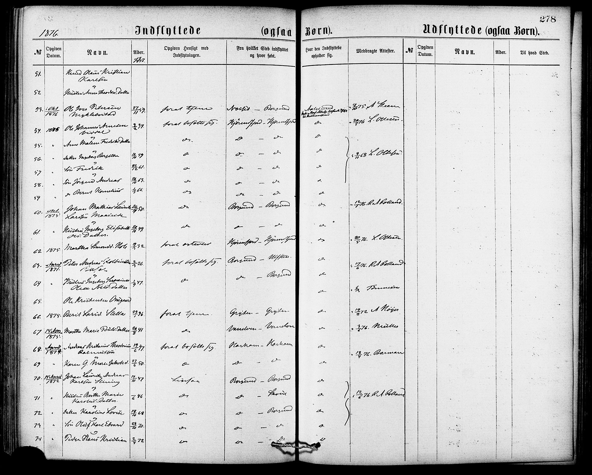 Ministerialprotokoller, klokkerbøker og fødselsregistre - Møre og Romsdal, AV/SAT-A-1454/529/L0453: Parish register (official) no. 529A03, 1872-1877, p. 278