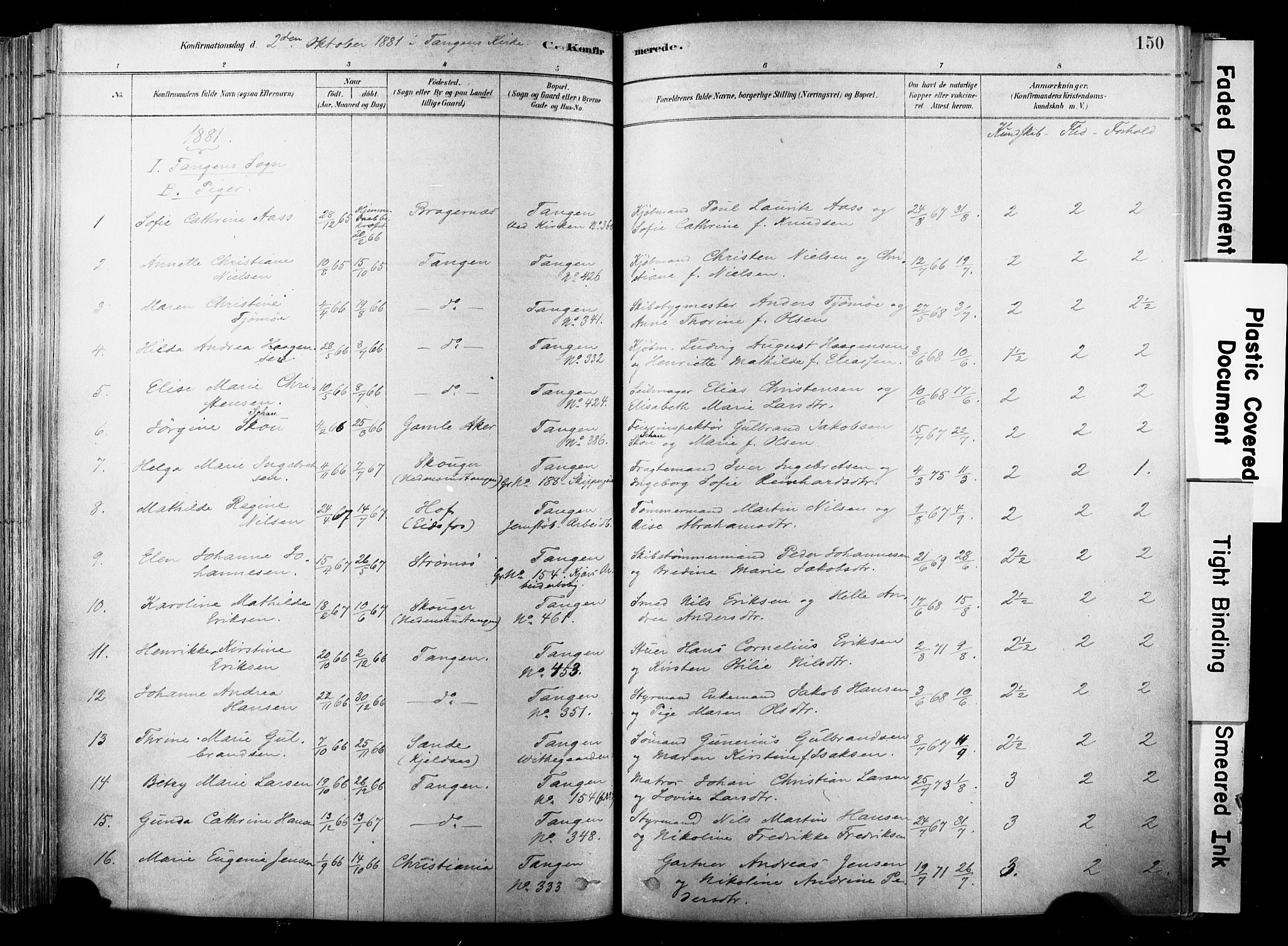 Strømsø kirkebøker, AV/SAKO-A-246/F/Fb/L0006: Parish register (official) no. II 6, 1879-1910, p. 150