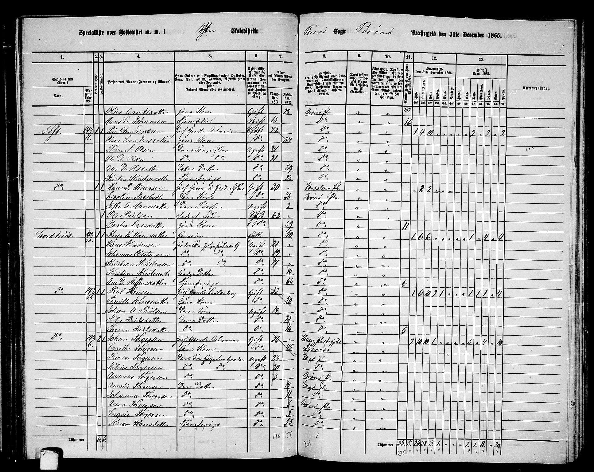 RA, 1865 census for Brønnøy, 1865, p. 133