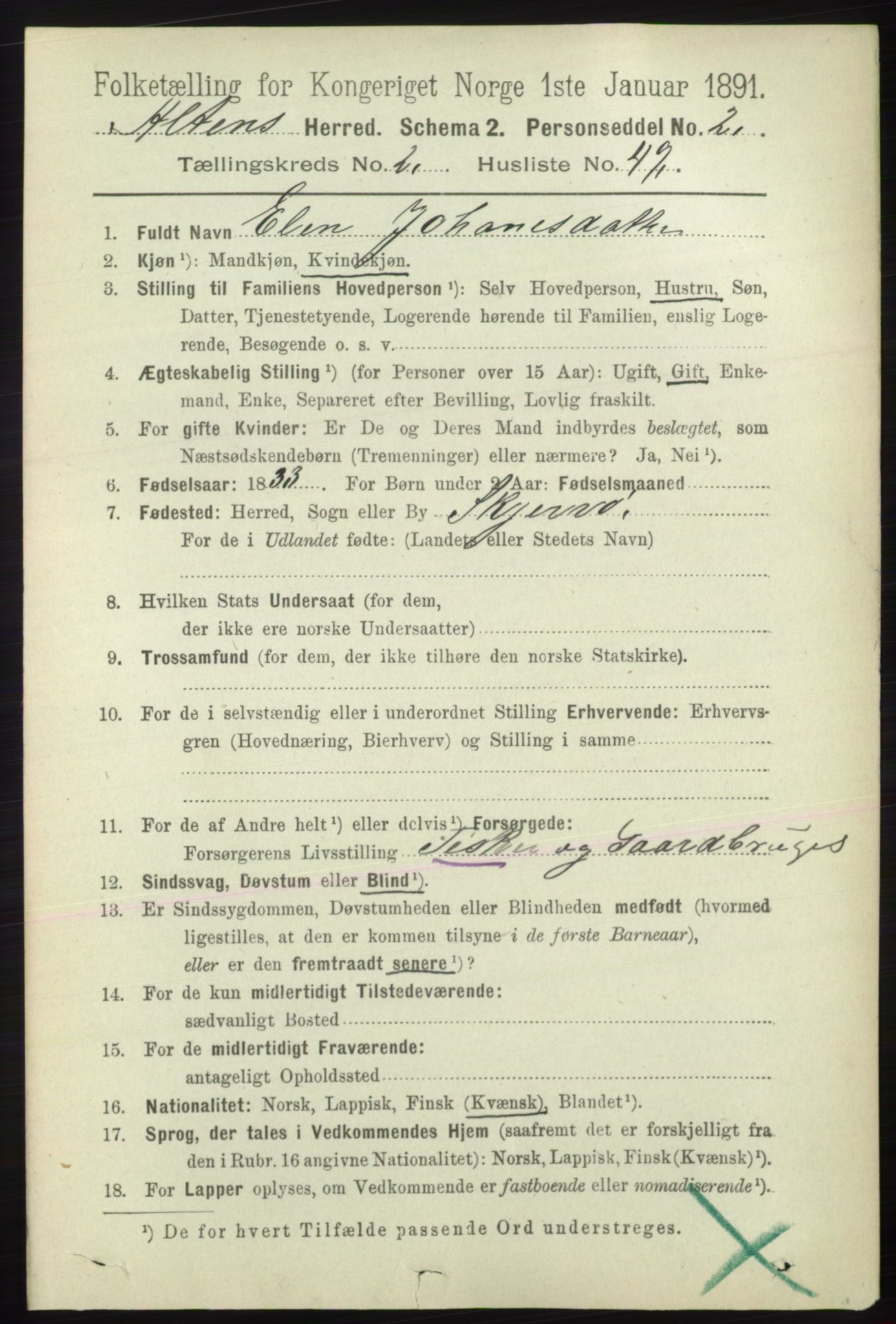 RA, 1891 census for 2012 Alta, 1891, p. 754