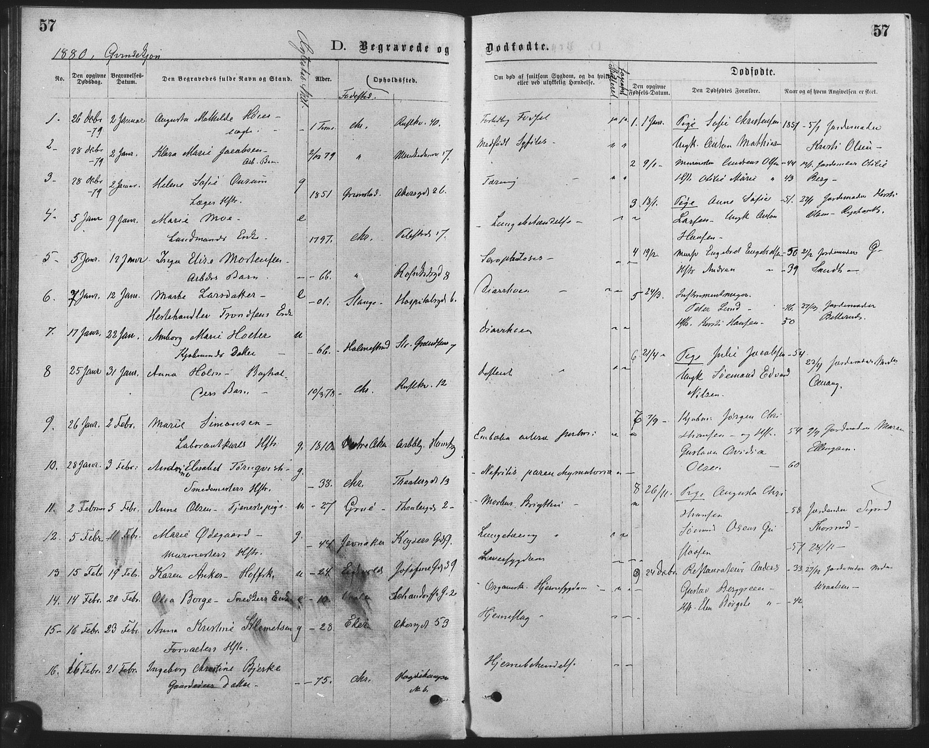 Trefoldighet prestekontor Kirkebøker, SAO/A-10882/F/Fd/L0002: Parish register (official) no. IV 2, 1877-1885, p. 57