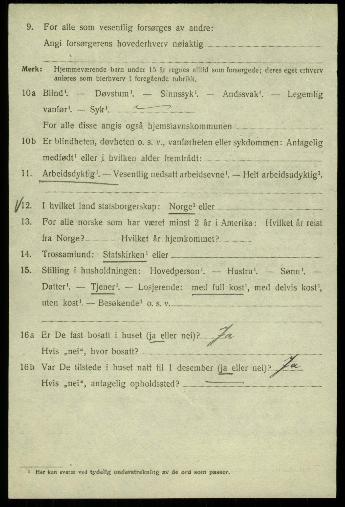 SAB, 1920 census for Bergen, 1920, p. 59780