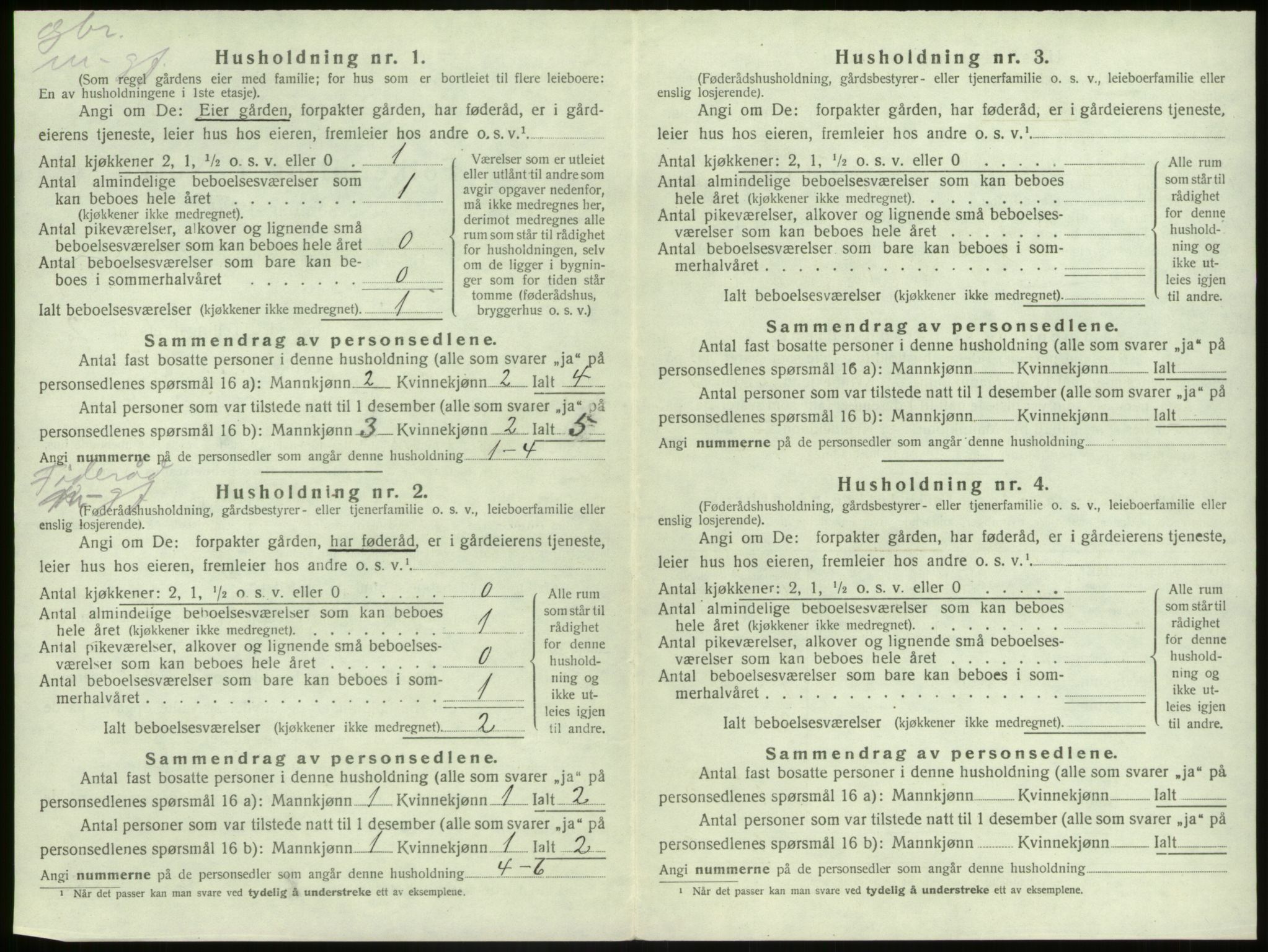 SAB, 1920 census for Kinn, 1920, p. 1345