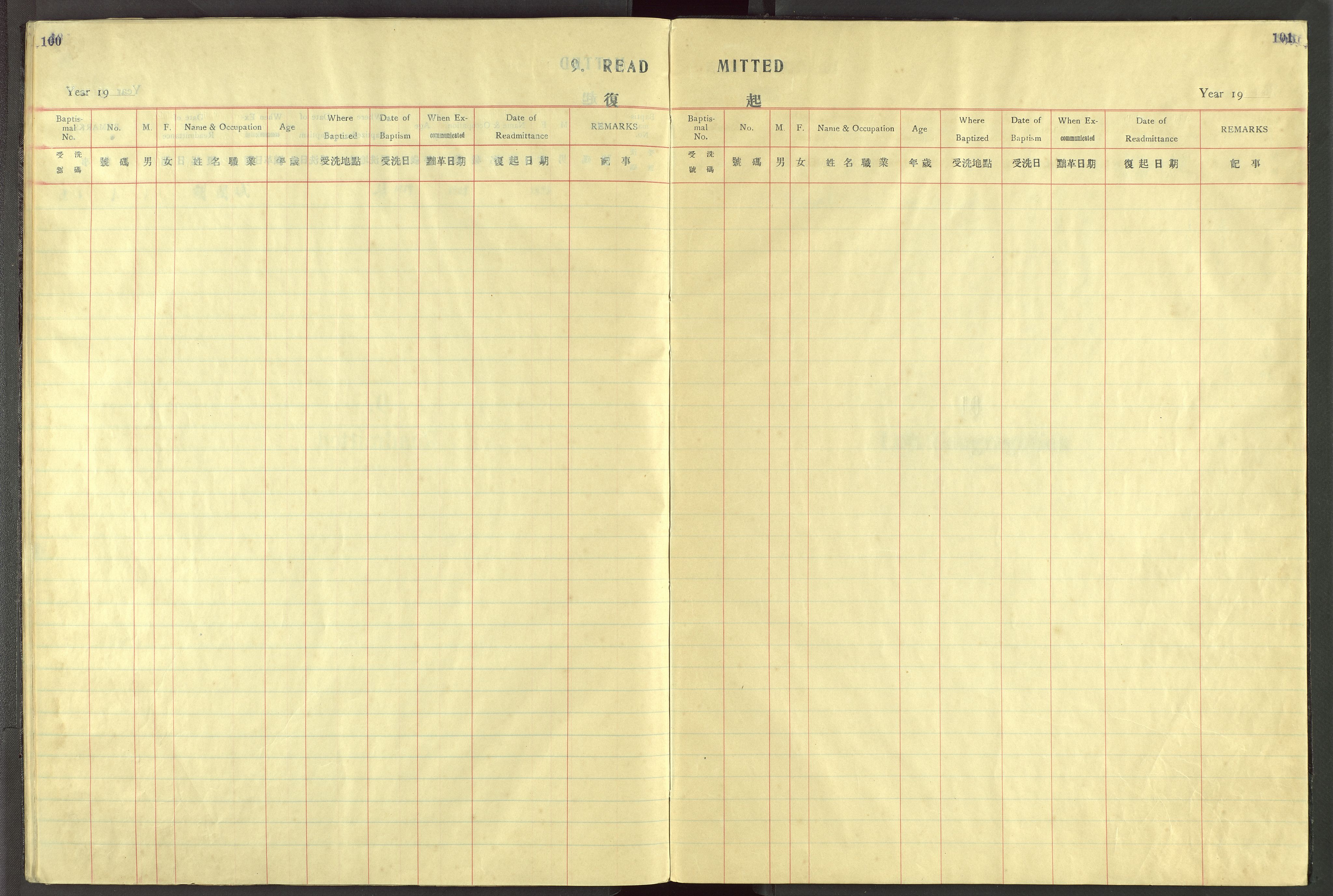 Det Norske Misjonsselskap - utland - Kina (Hunan), VID/MA-A-1065/Dm/L0098: Parish register (official) no. 136, 1933-1947, p. 100-101