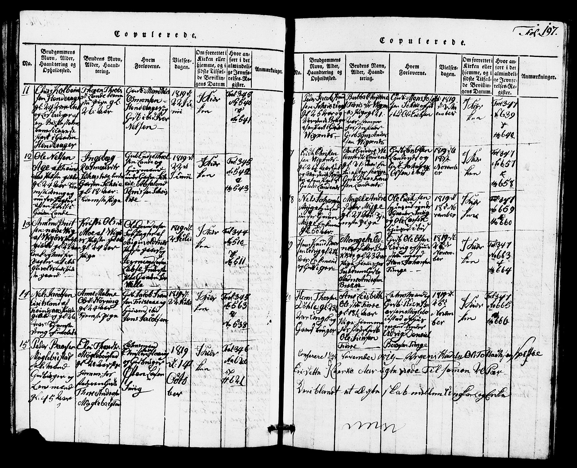 Avaldsnes sokneprestkontor, AV/SAST-A -101851/H/Ha/Hab/L0001: Parish register (copy) no. B 1, 1816-1825, p. 197