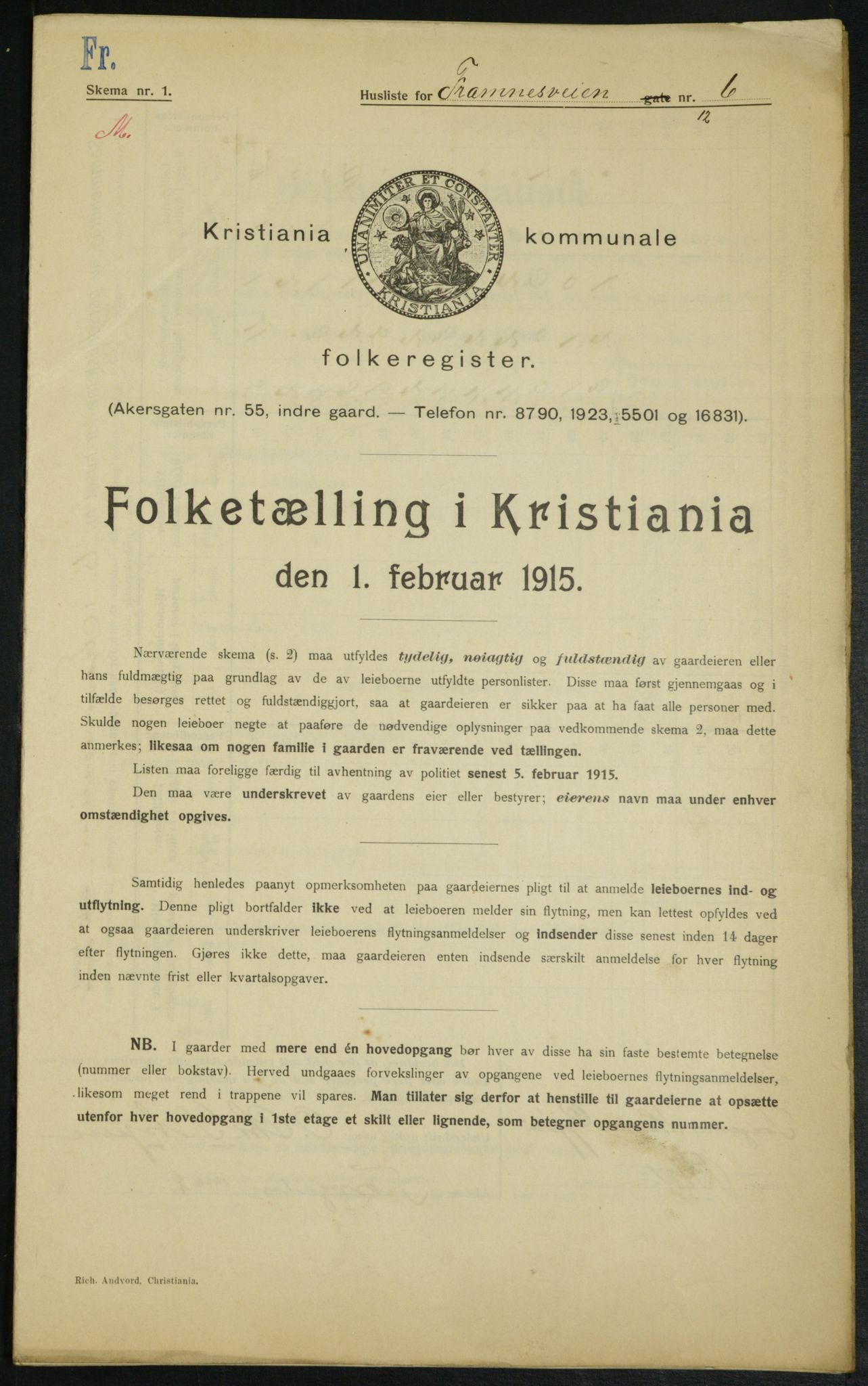 OBA, Municipal Census 1915 for Kristiania, 1915, p. 24926