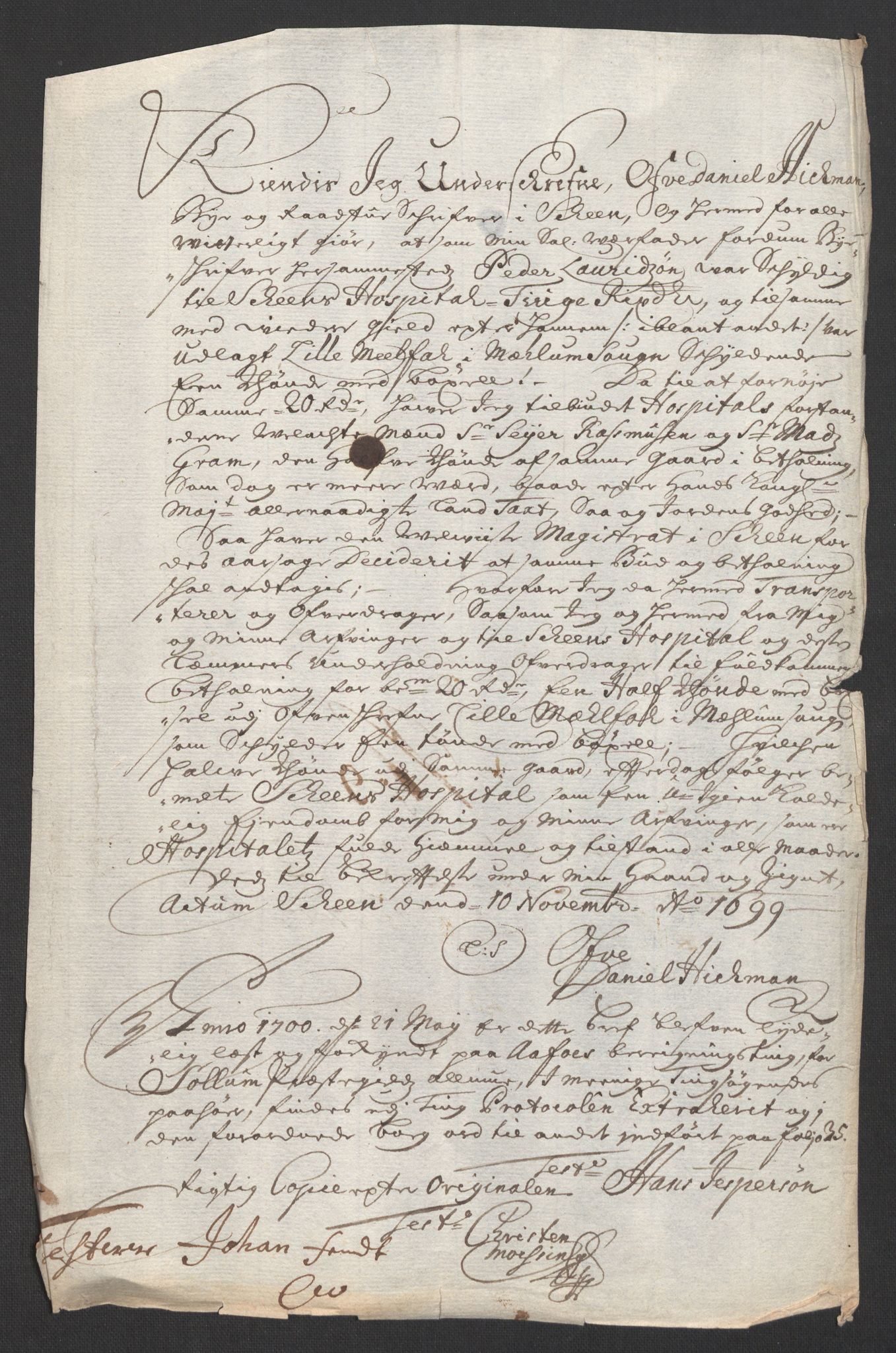 Rentekammeret inntil 1814, Reviderte regnskaper, Fogderegnskap, AV/RA-EA-4092/R36/L2104: Fogderegnskap Øvre og Nedre Telemark og Bamble, 1700, p. 6