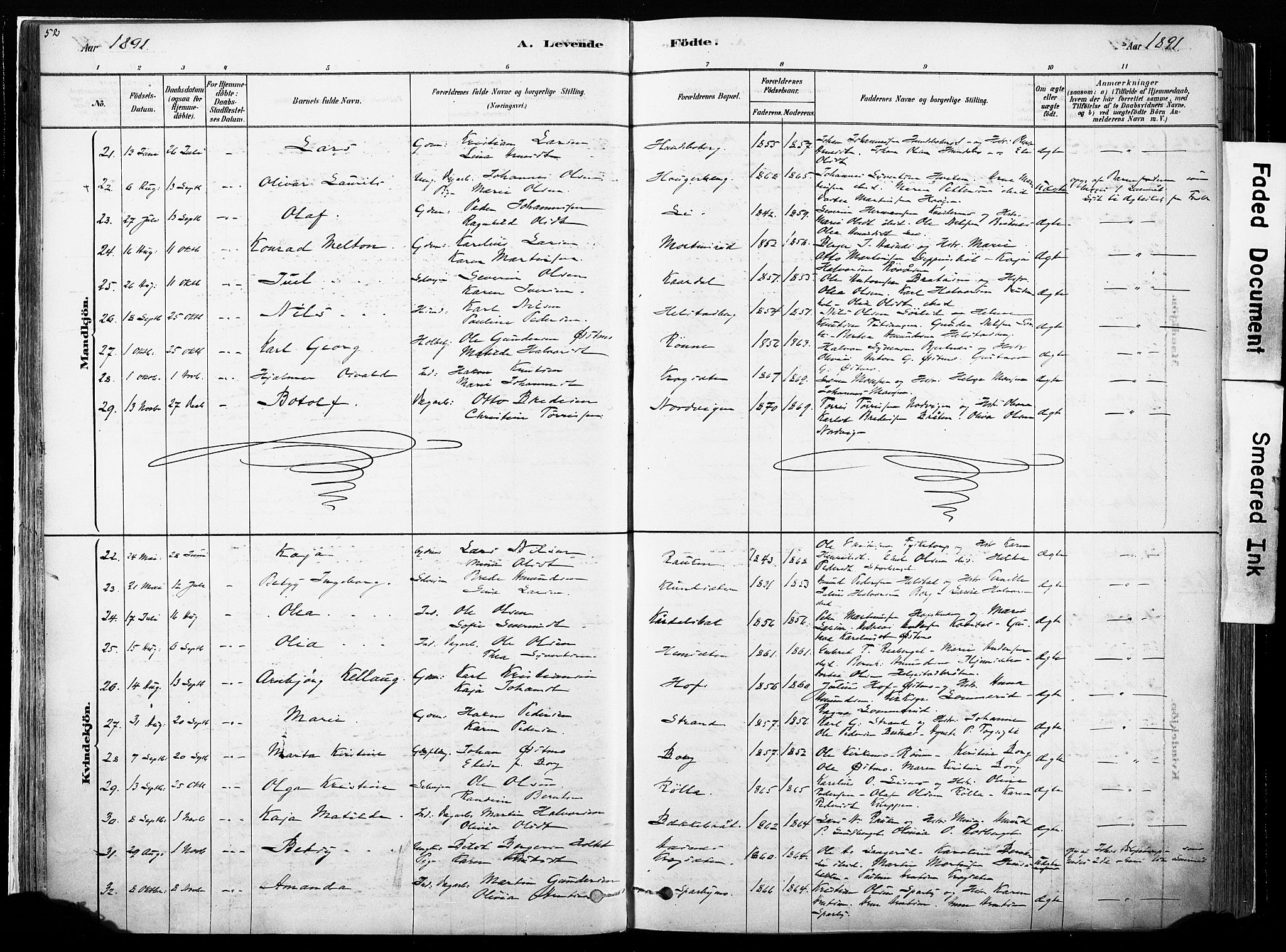 Hof prestekontor, AV/SAH-PREST-038/H/Ha/Haa/L0010: Parish register (official) no. 10, 1878-1909, p. 52