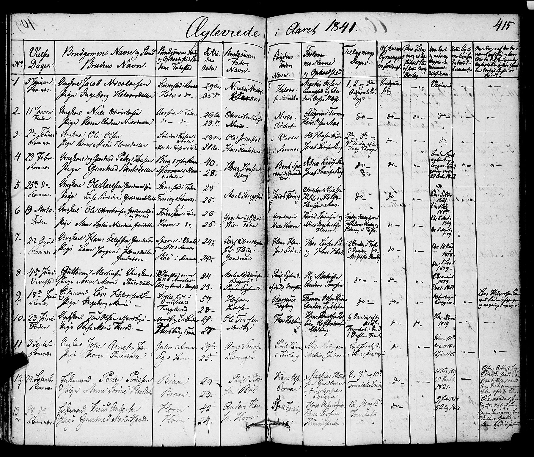 Ramnes kirkebøker, SAKO/A-314/F/Fa/L0005: Parish register (official) no. I 5, 1841-1861, p. 414-415